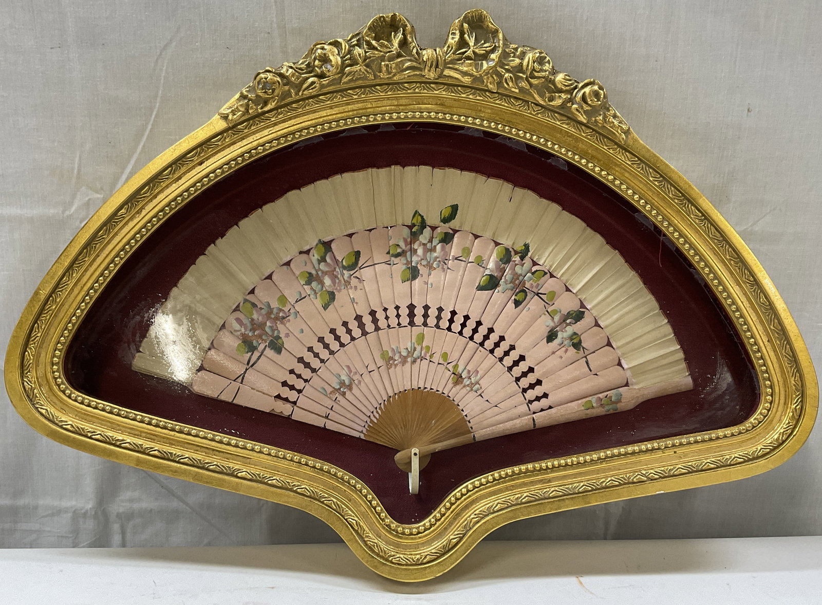 ATQ Victorian Style Folding Fan in Gilded Frame (1 of 8)