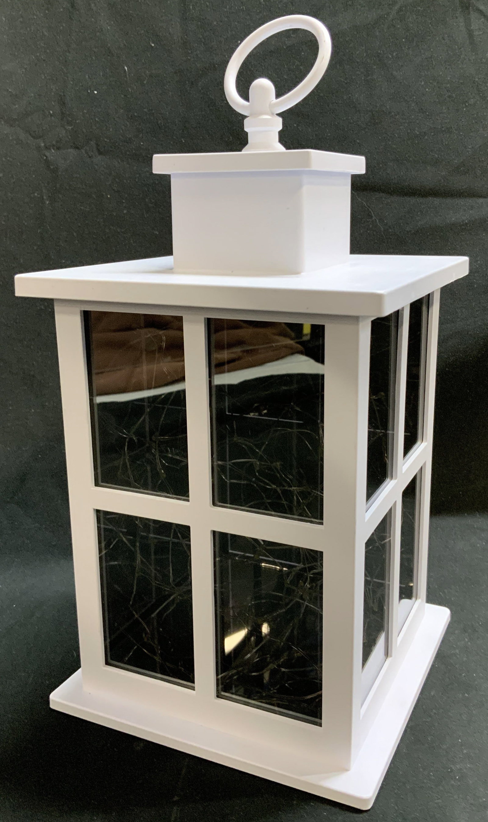 Vtg White LED Lantern 11.5in: Vintage lantern features a top handle & is battery powered. Plastic material No visible signature or markings. Surface wear consistent to age, use & exposure. Has not been tested for function, sold as