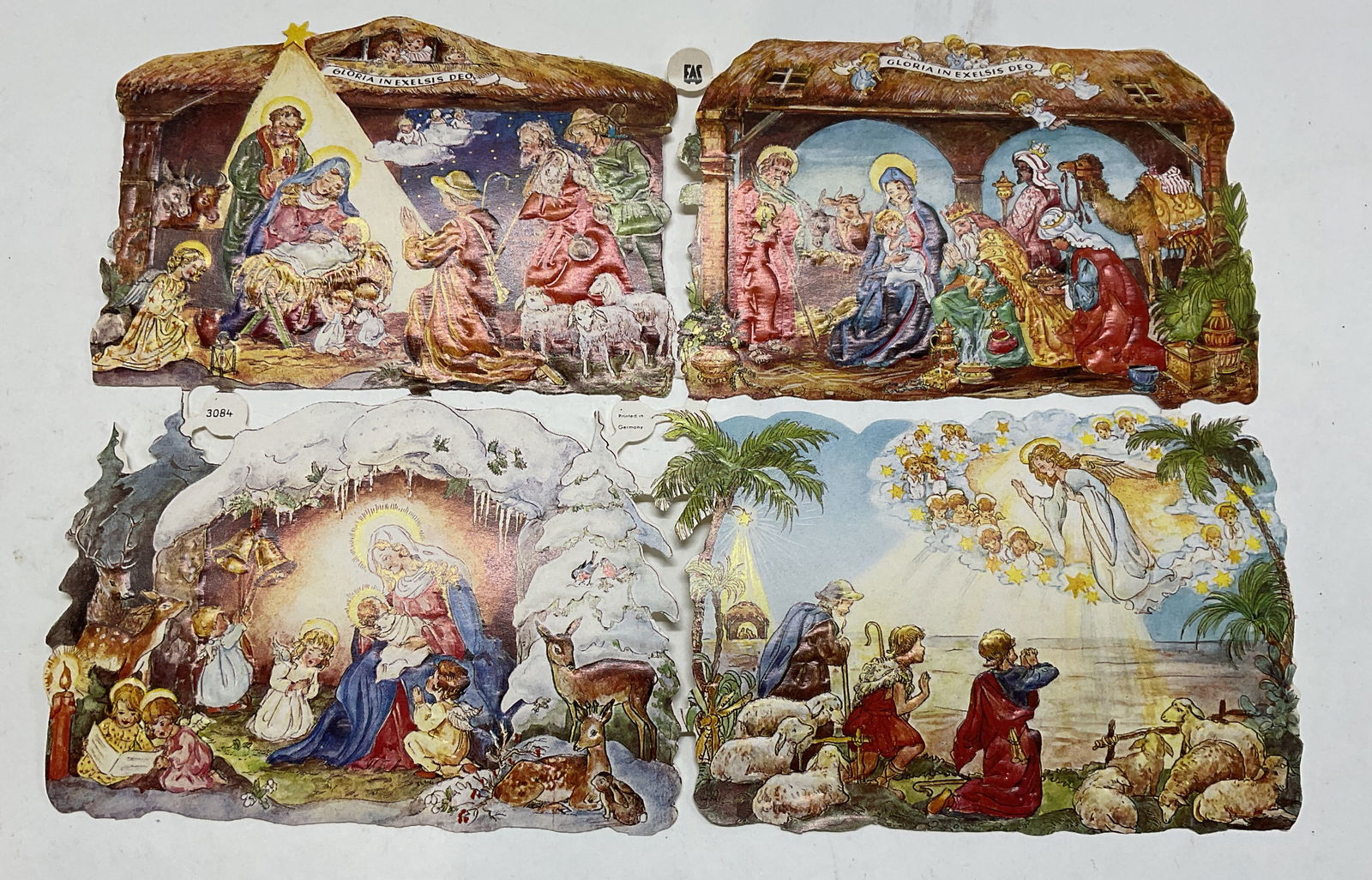VTG German Die-Cut Nativity Scene Paper Cards (1 of 10)
