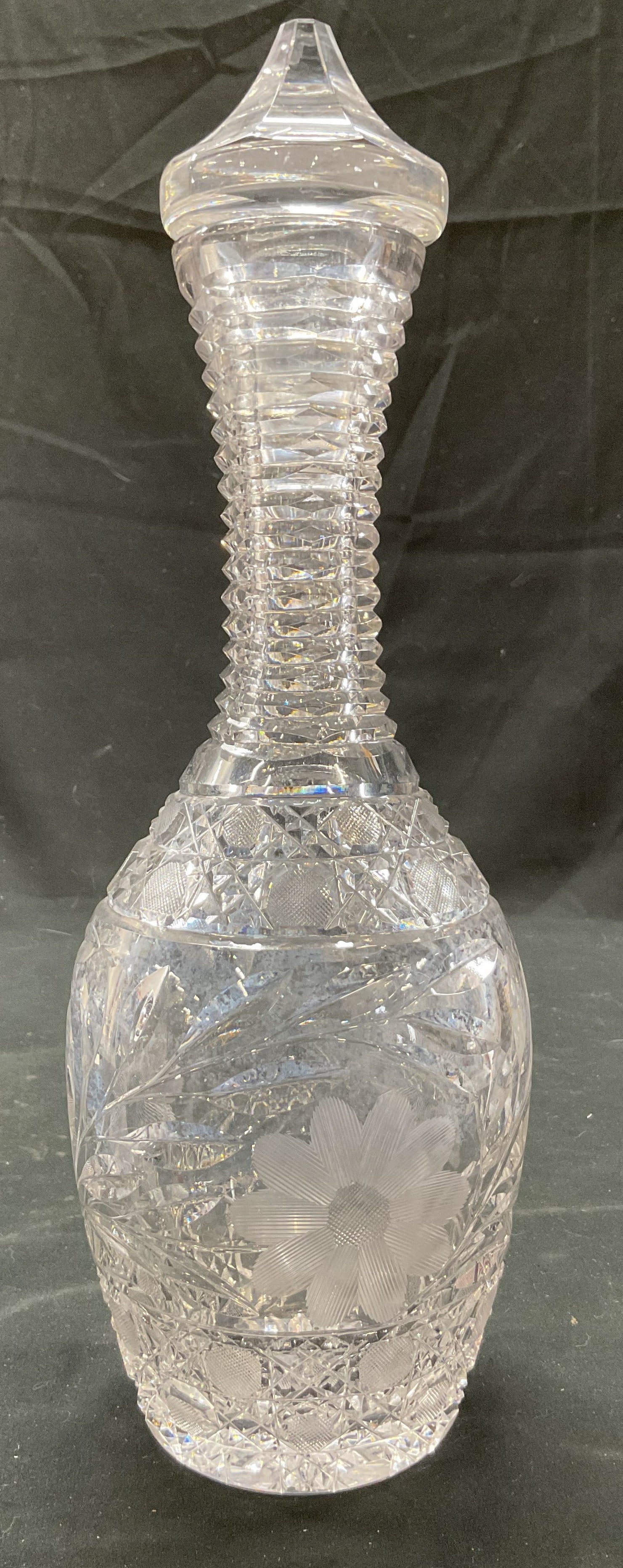 Vintage Cut Crystal Decanter W Stopper (1 of 9)