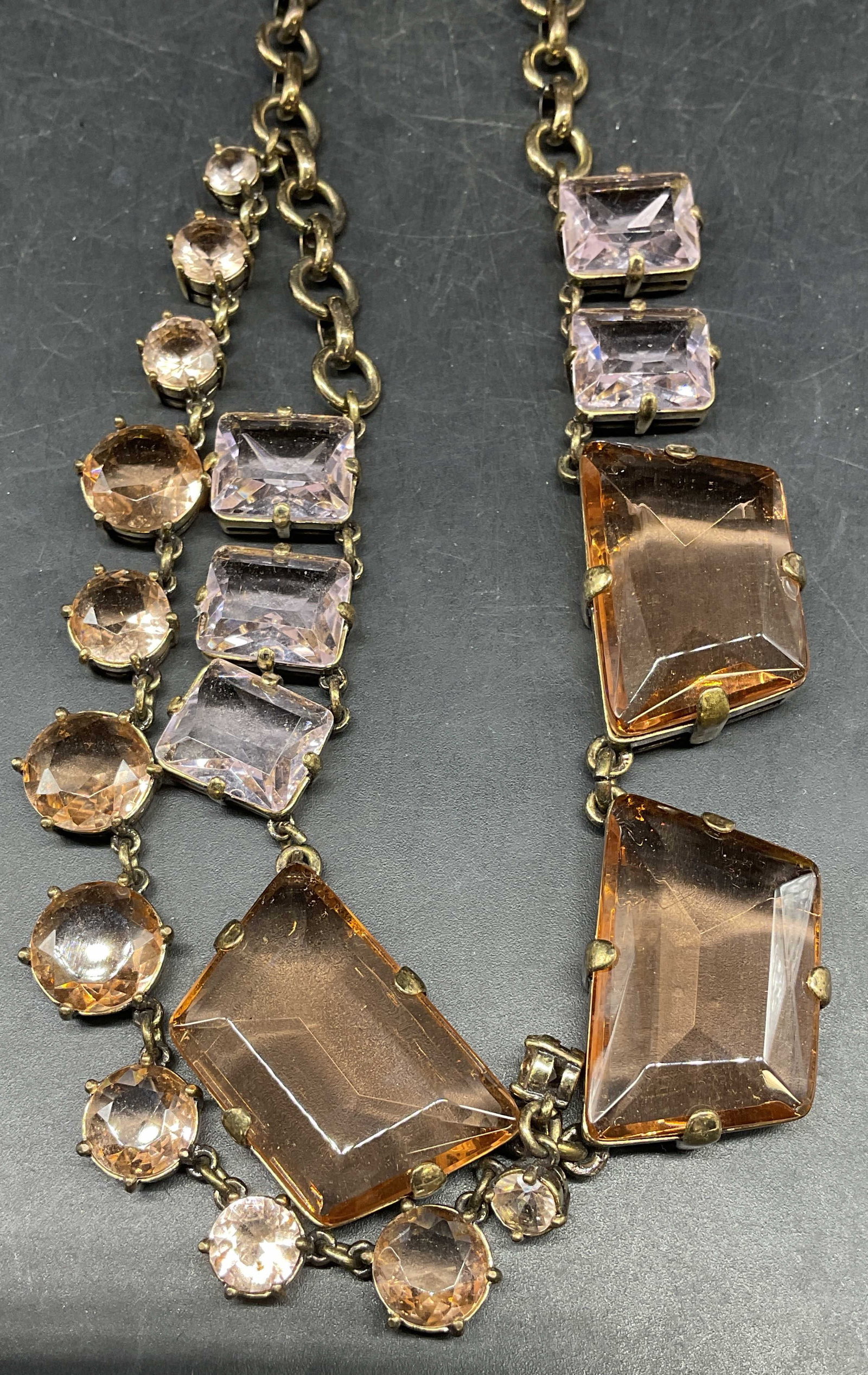 J Crew Gold Tone Orange Crystal Necklace (1 of 6)