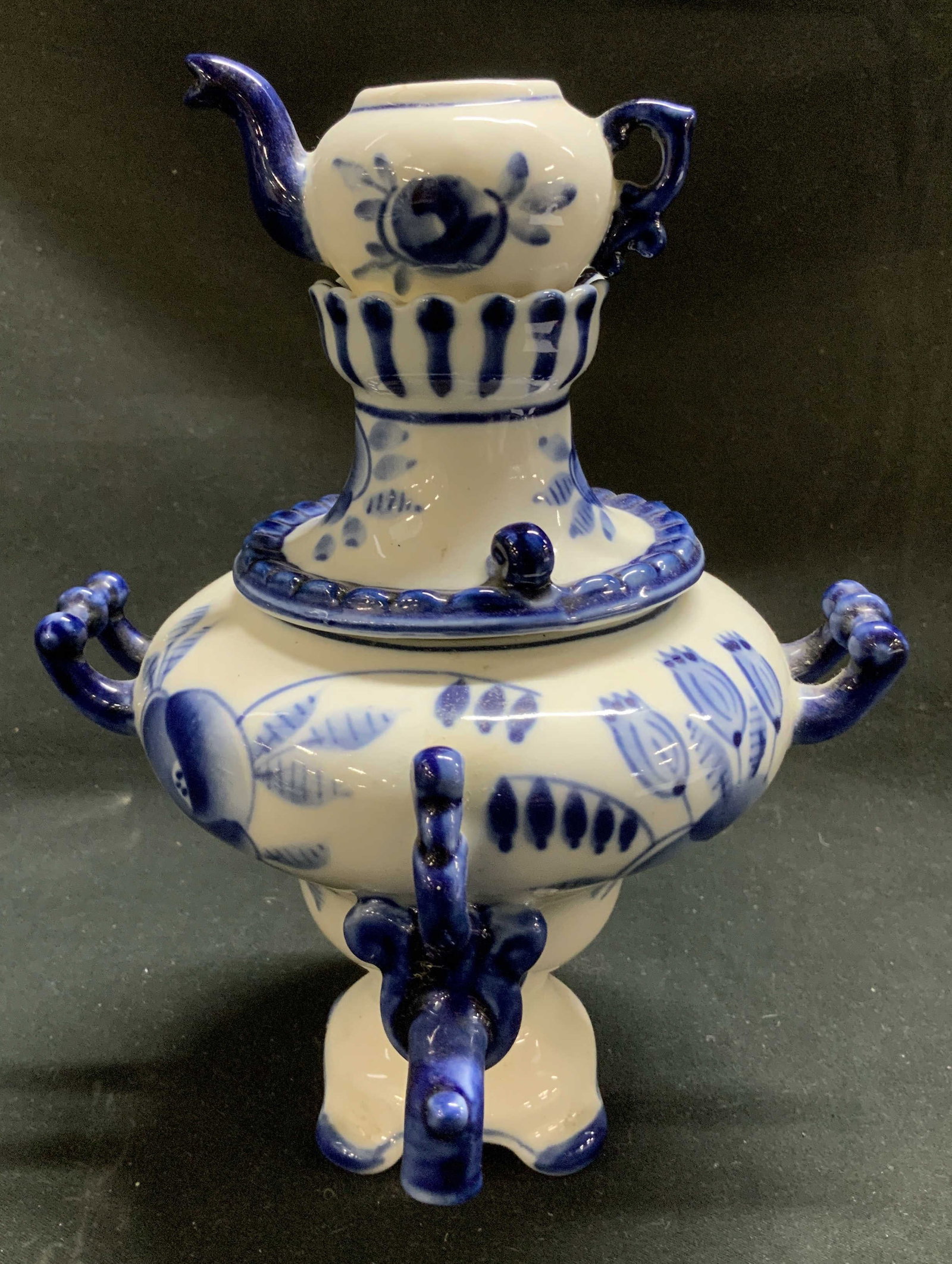 Gzhel Hand Painted Porcelain Samovar RUSSIA (1 of 6)