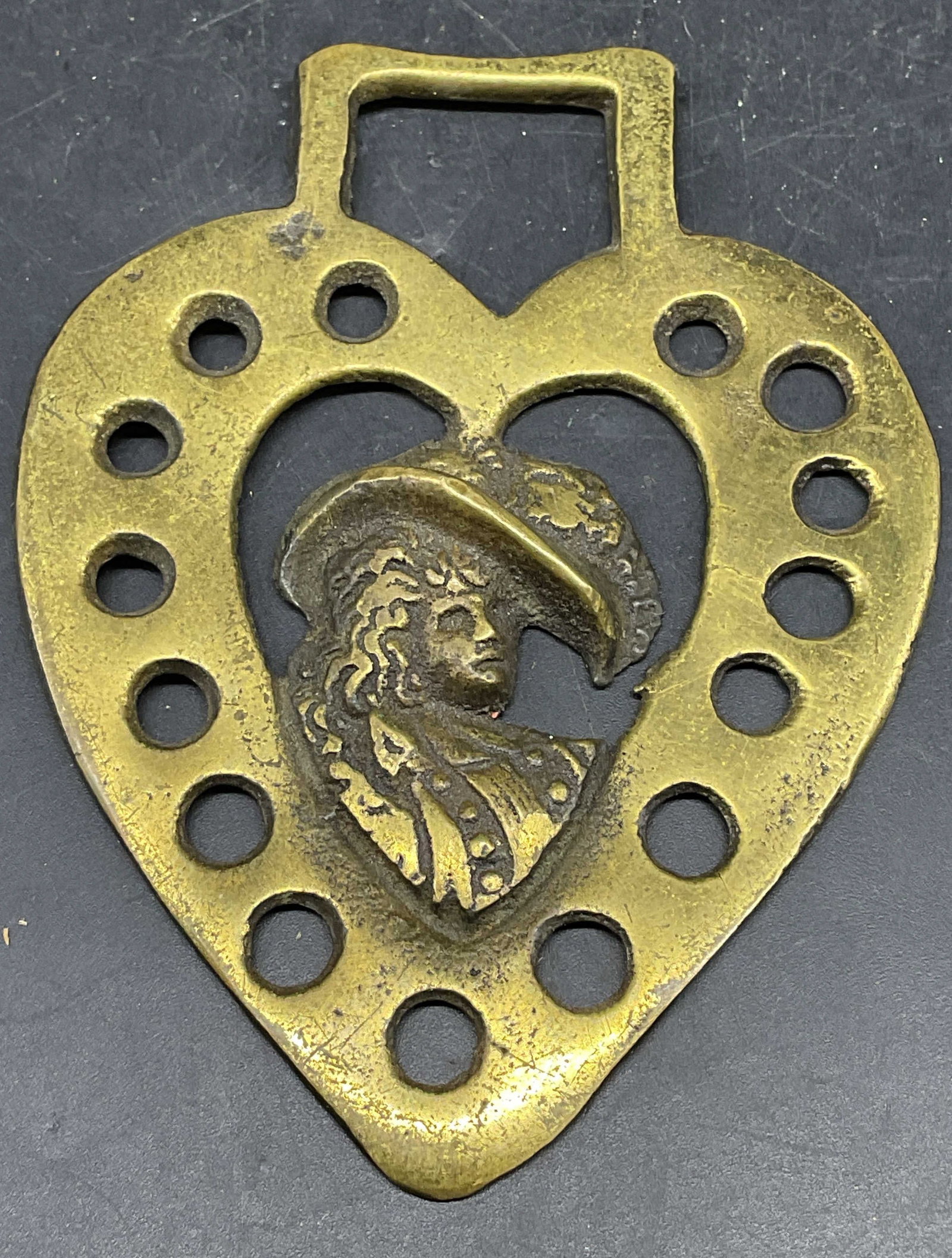 Brass Heart Woman Horse Brass Medallion England (1 of 6)