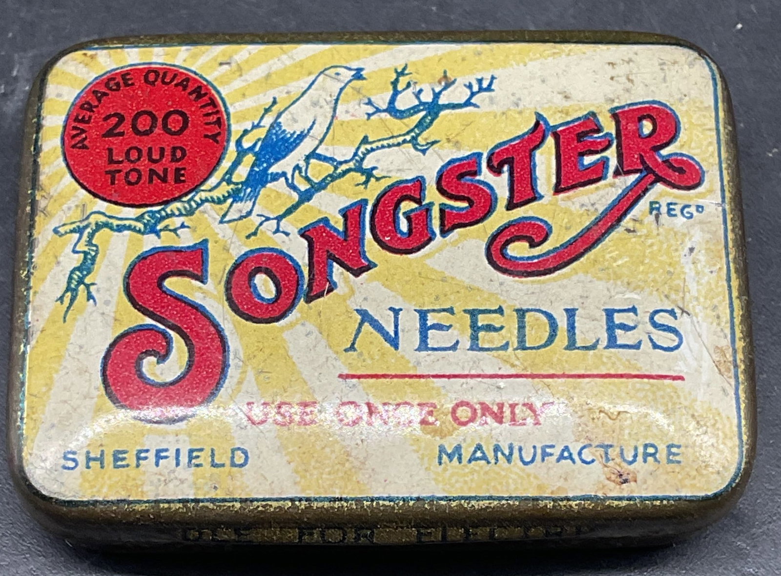 Vtg Songster Gramophone Needle Tin (1 of 6)