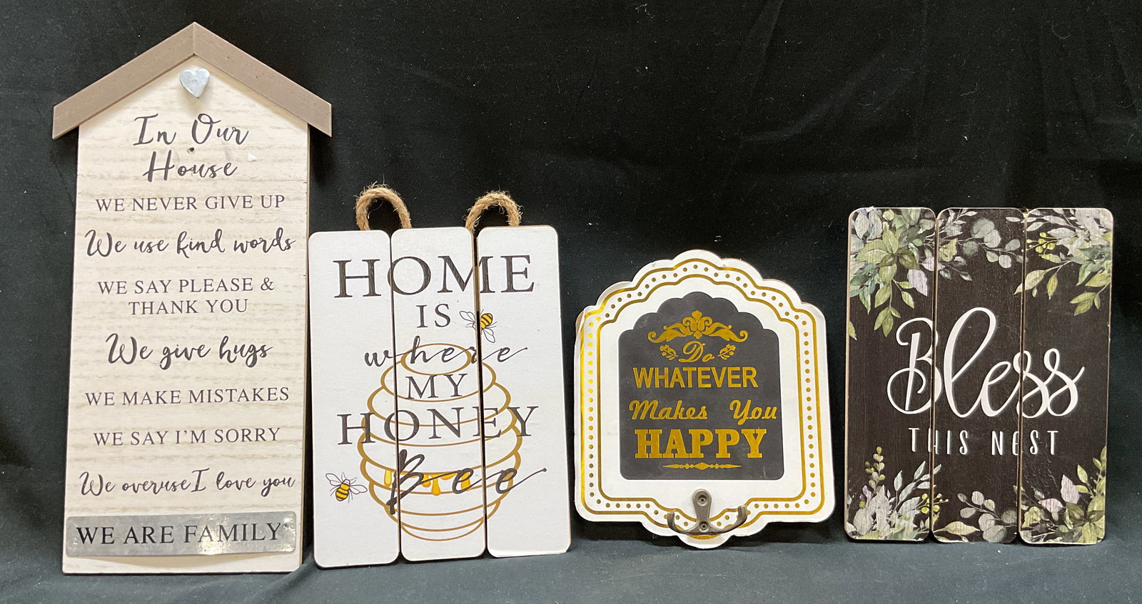 Lot 4 Wooden Wall Decor Signs (1 of 6)