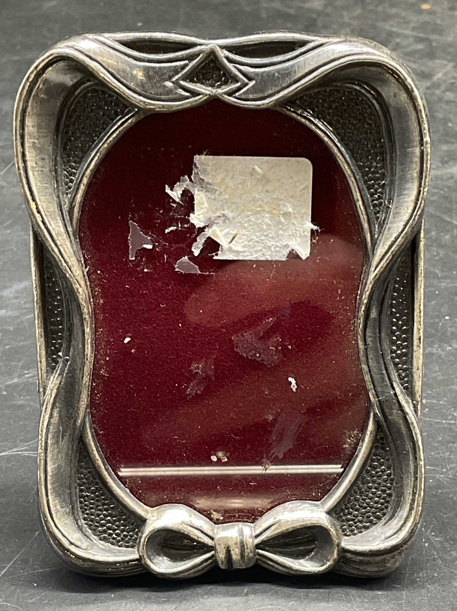 Miniature Silver Plated Ribbon Bow Picture Frame (1 of 6)