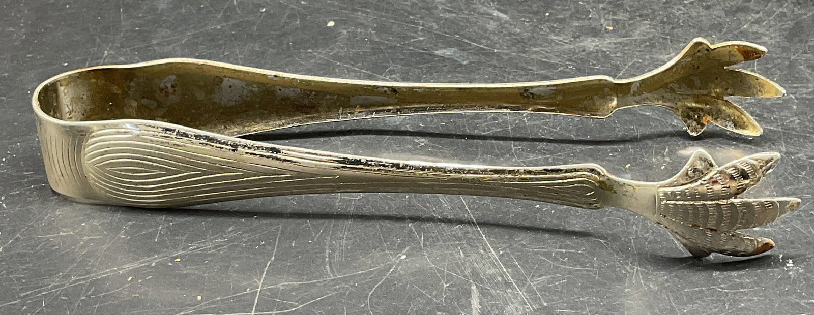 Vintage Silver Plated Claw Ice Sugar Tongs (1 of 6)