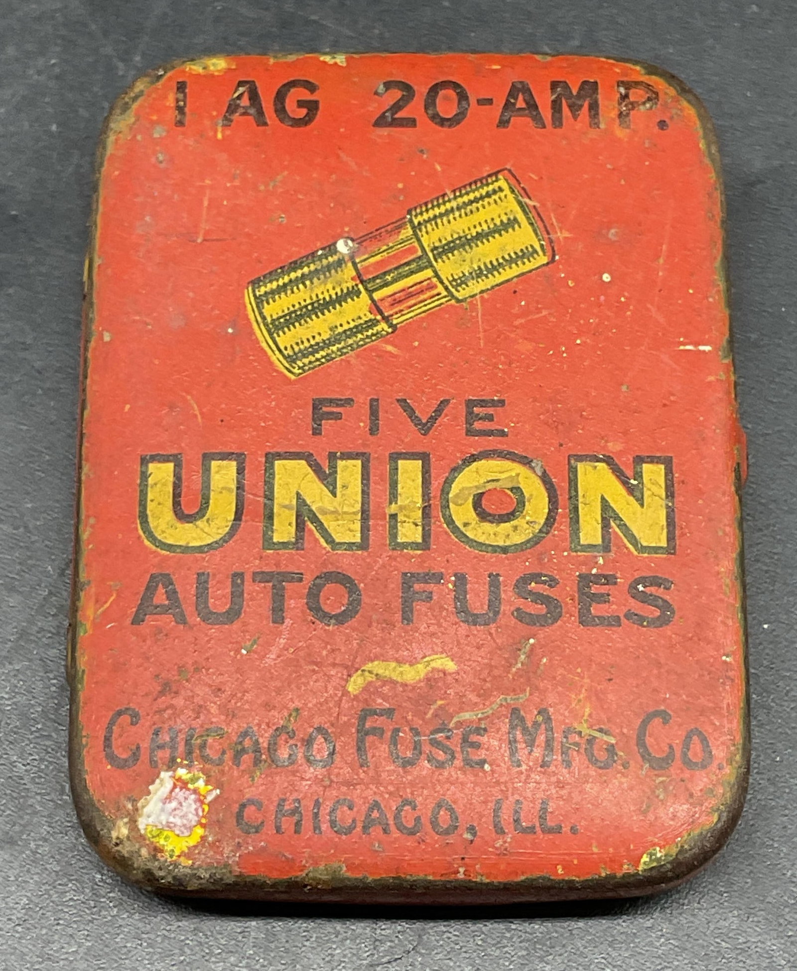 1930s Five Union Auto Fuses Tin w Fuses (1 of 6)