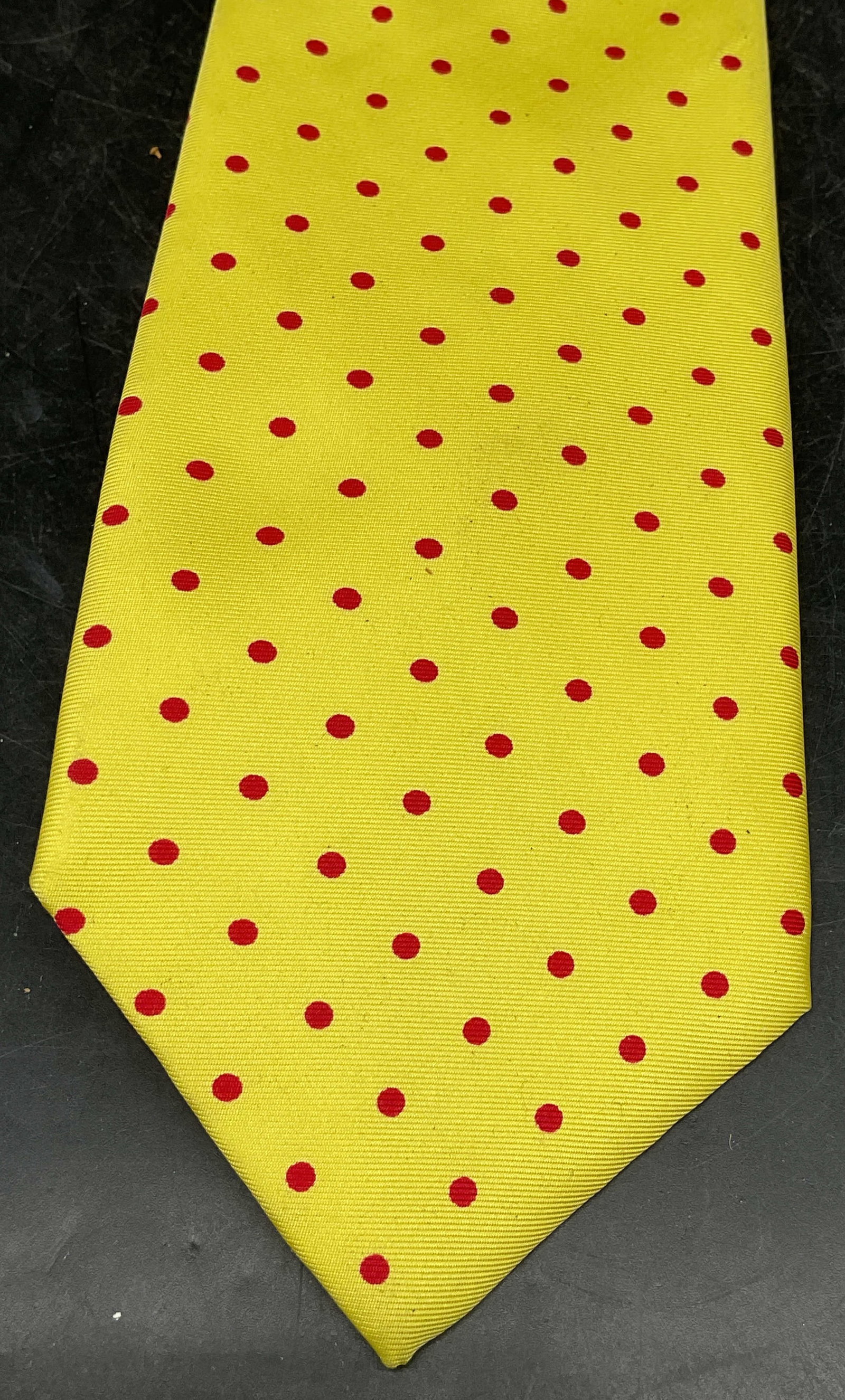 Frederick Theak Yellow Dot Silk Tie England (1 of 6)