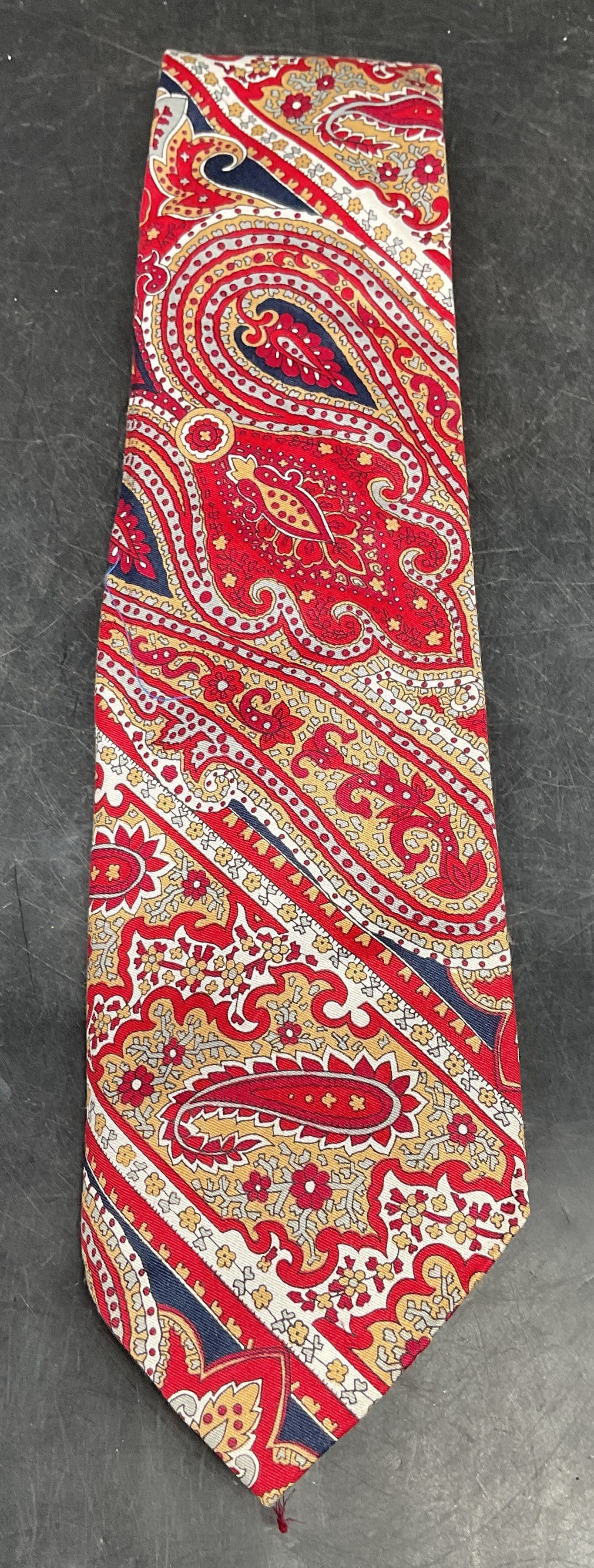 Michel Red Paisley Cotton Tie (1 of 6)