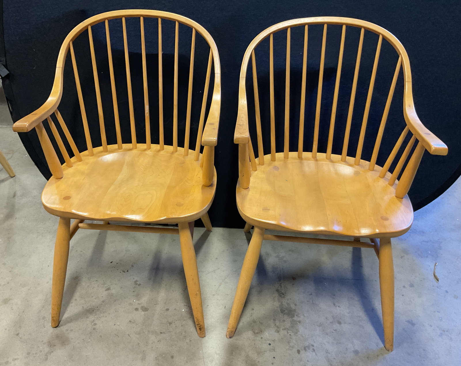Pair Vintage Wooden Dining Armchairs (1 of 8)