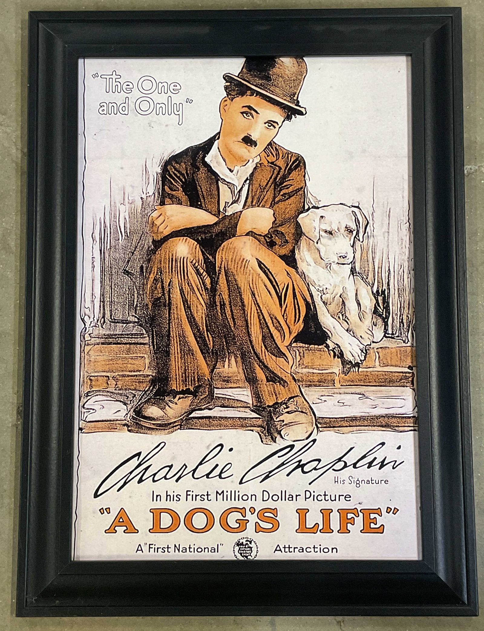 Framed Chaplin A Dogs Life Litho Poster 22in (1 of 6)