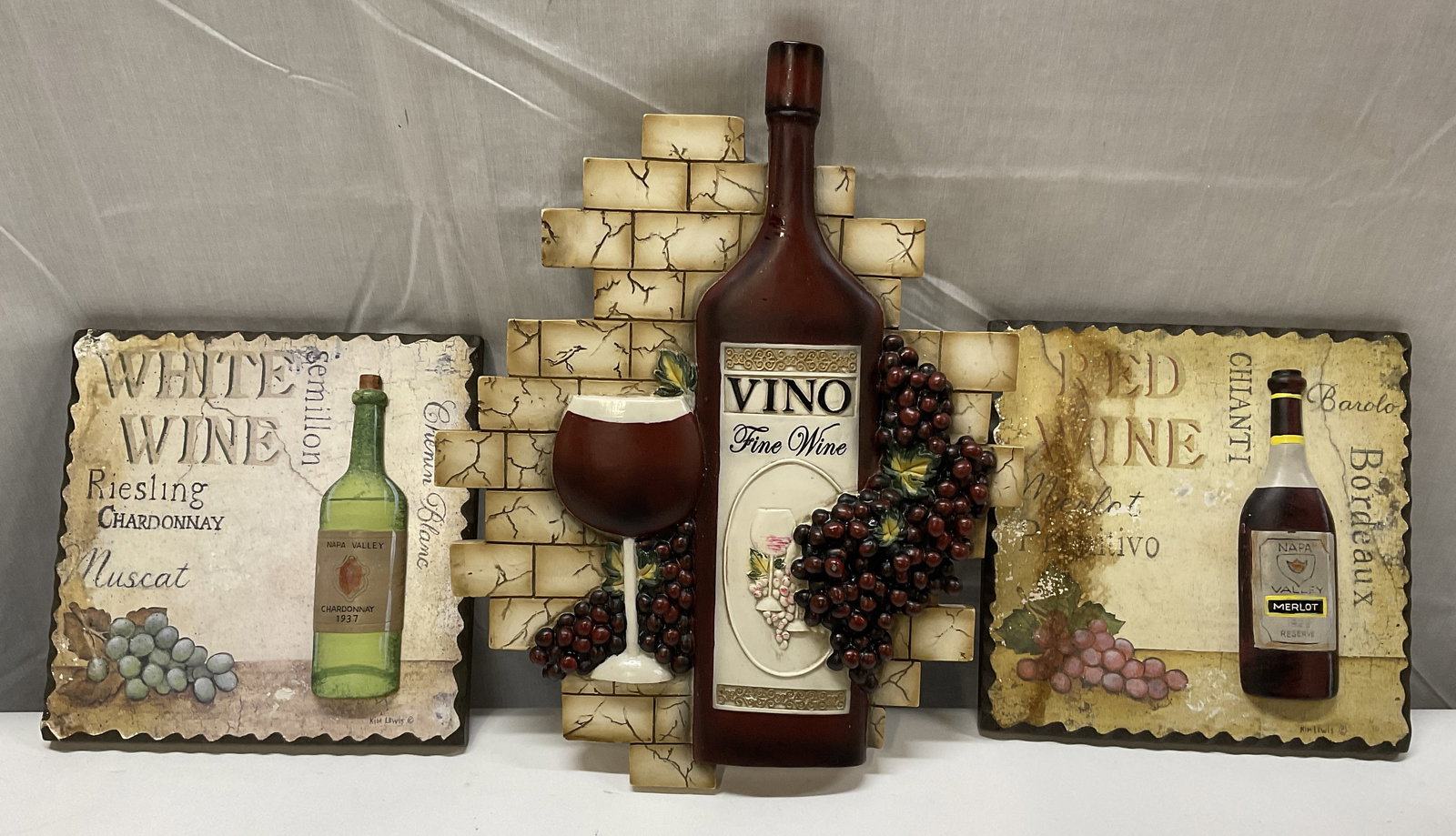 Lot 3 Touch of Class & Kim Lewis Wine Plaques (1 of 12)