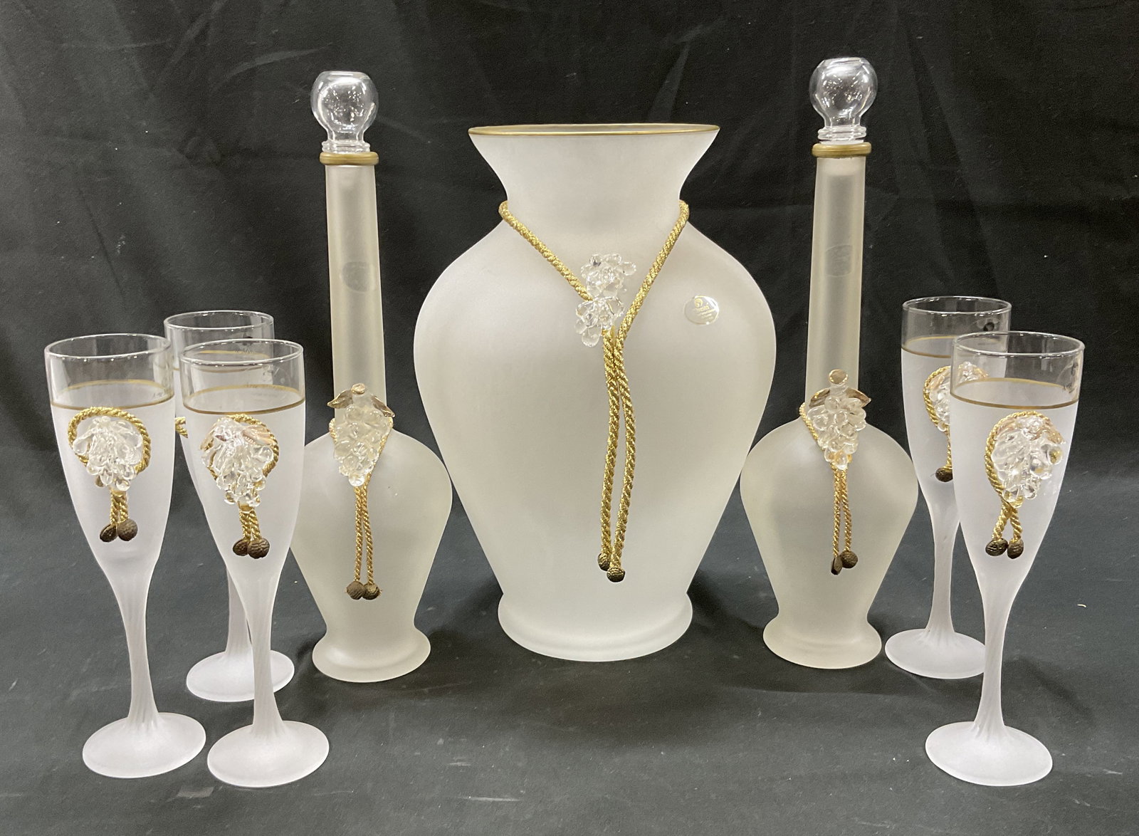 Lt 8 Arte Murano Frosted Glass Vase+ ITALY (1 of 16)