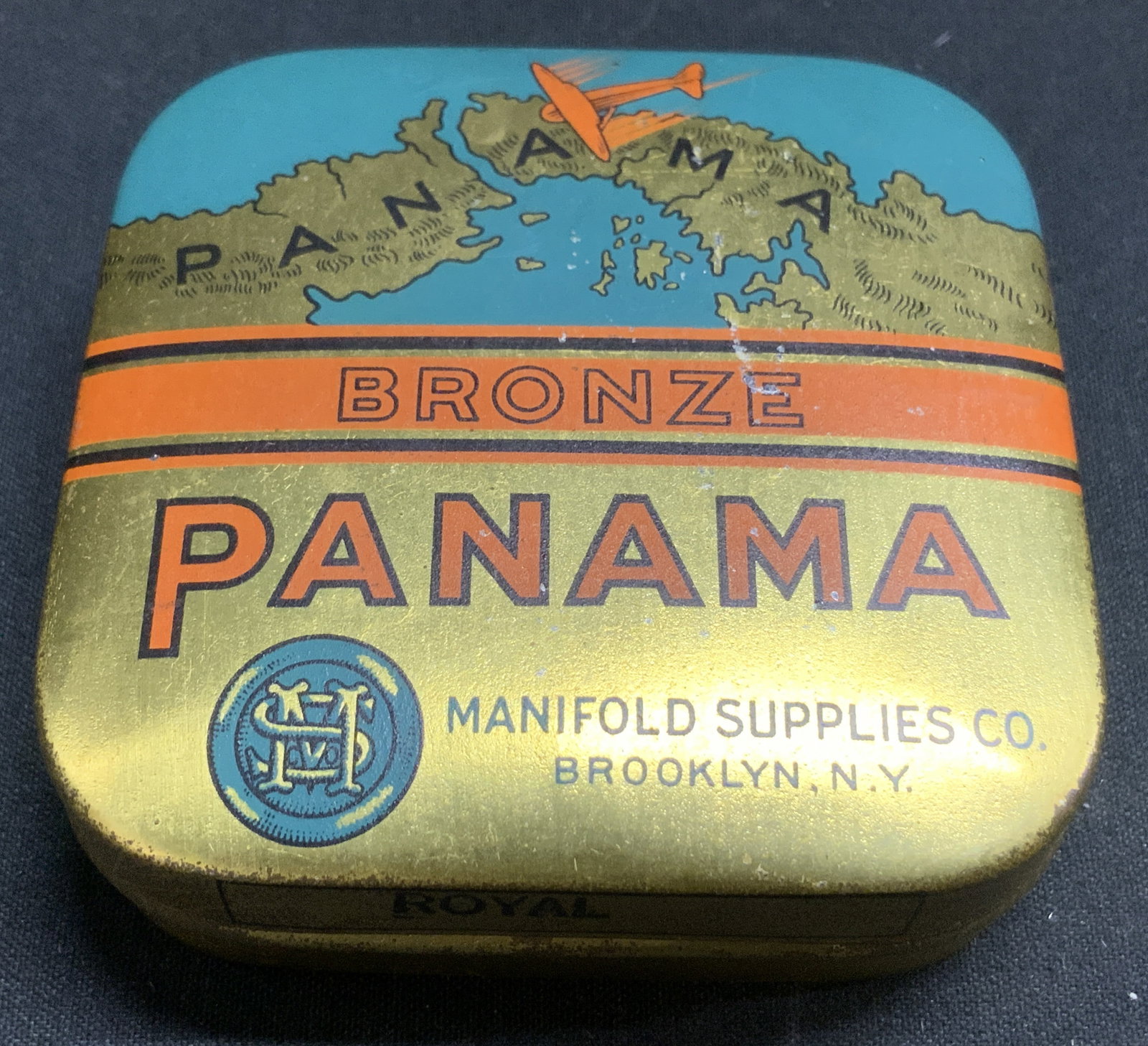 Vtg Manifold Supplies Panama Co. Advert Tin (1 of 6)