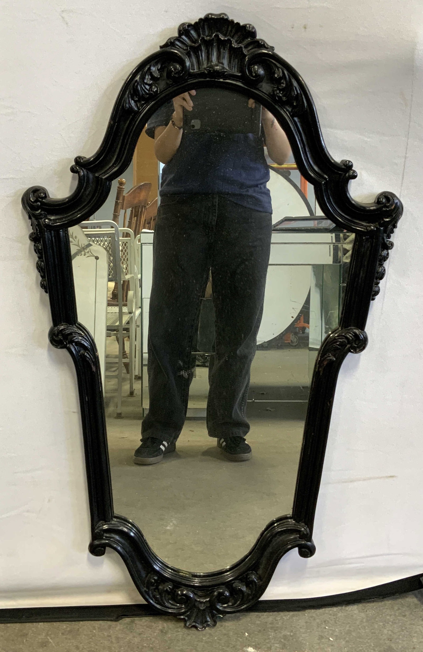 Vtg Baroque Style Wooden Mirror 39.2in (1 of 6)