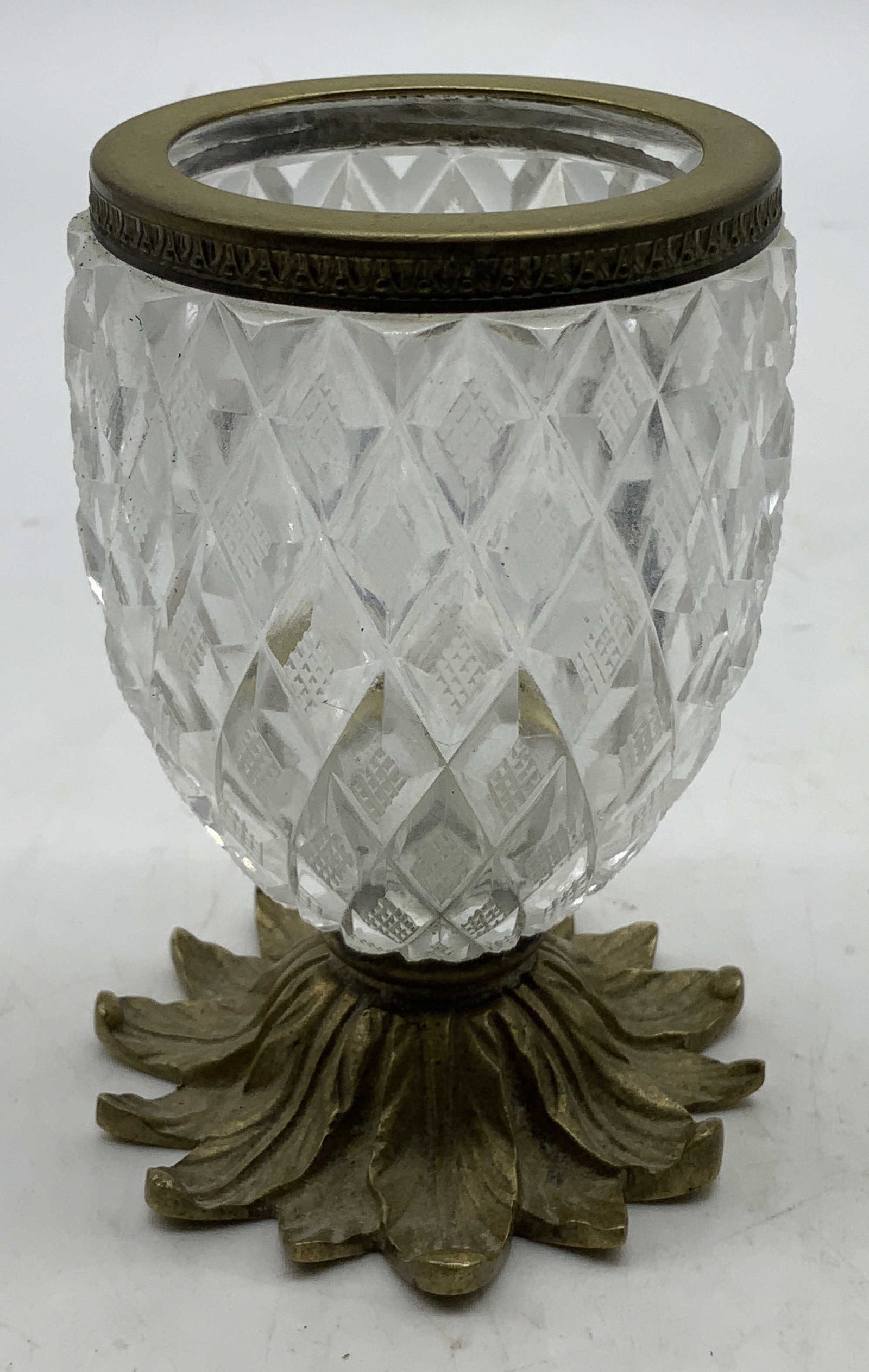Vtg Crystal&Brass Pineapple Cigarette Hldr FRANCE (1 of 6)
