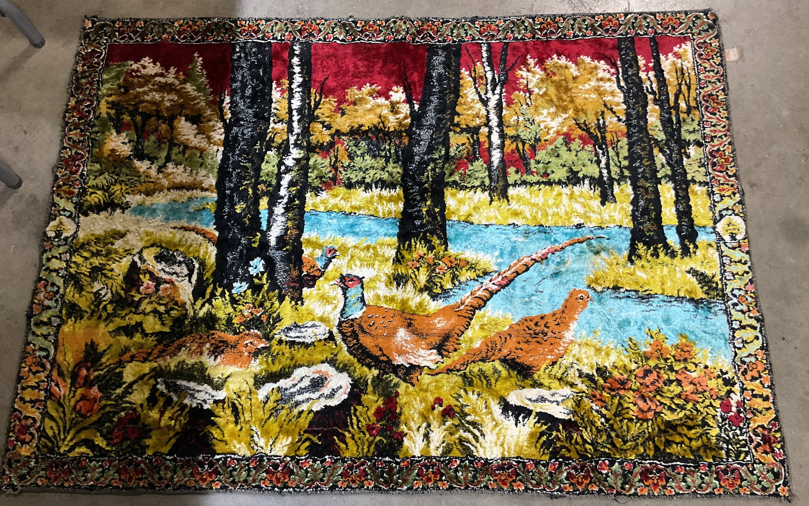 Import City Velvet Pheasant Tapestry Lebanon 53in (1 of 10)