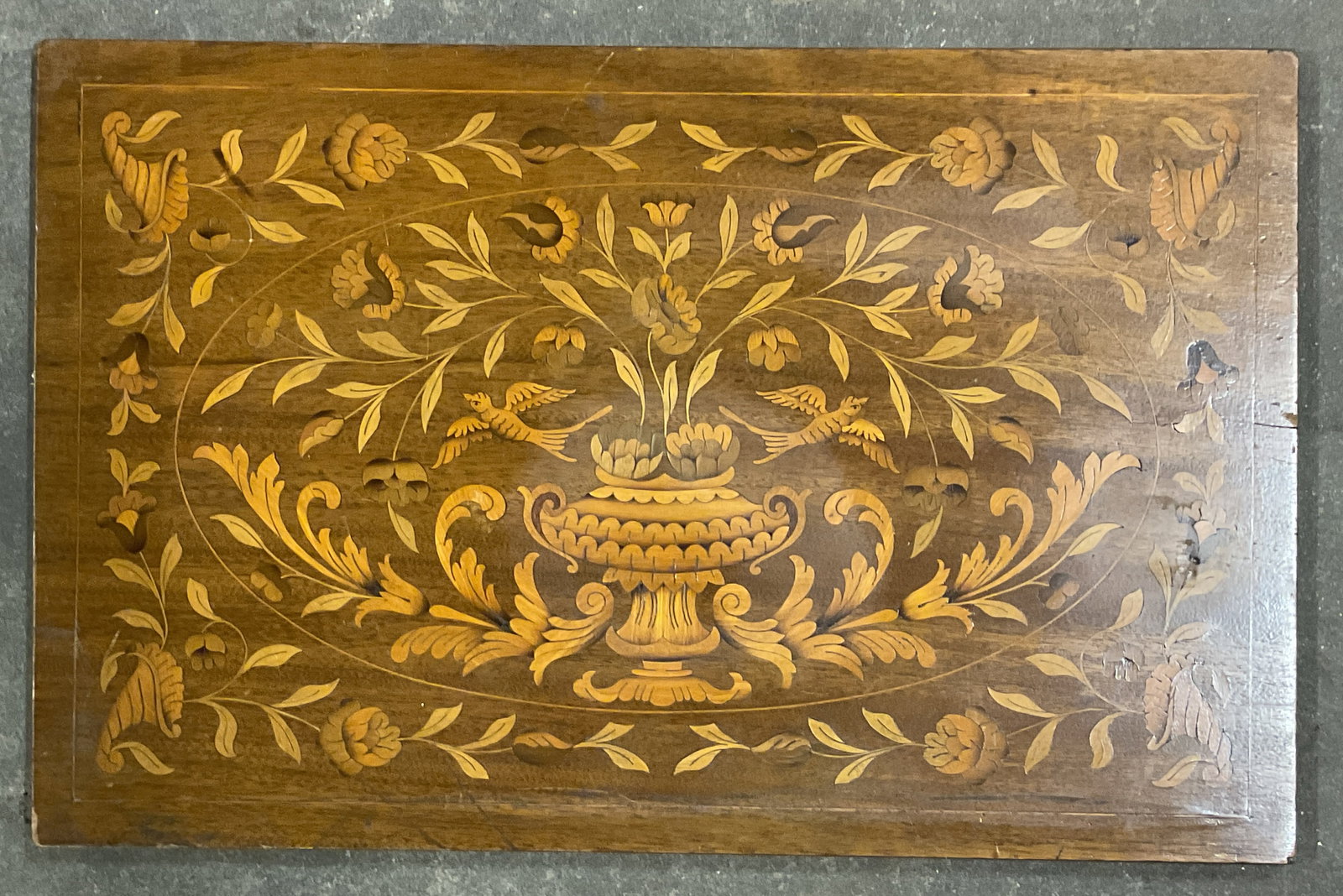 Antique Dutch Style Marquetry Wood Panel (1 of 6)