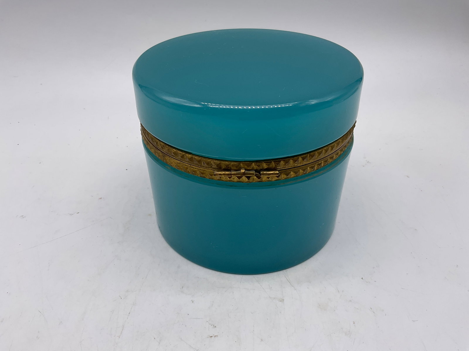 ATQ French Blue Opaline Glass Box - 3