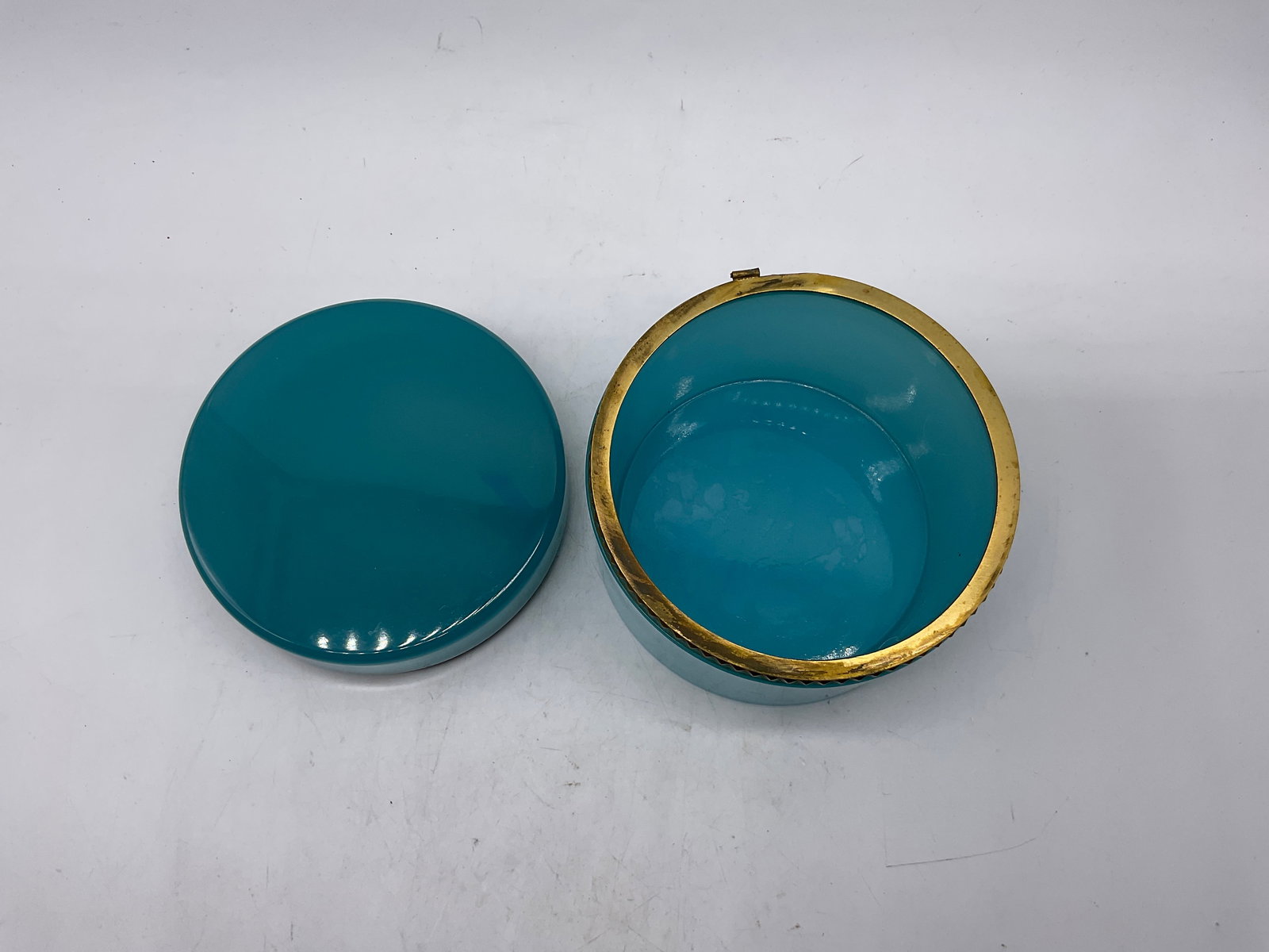 ATQ French Blue Opaline Glass Box - 5
