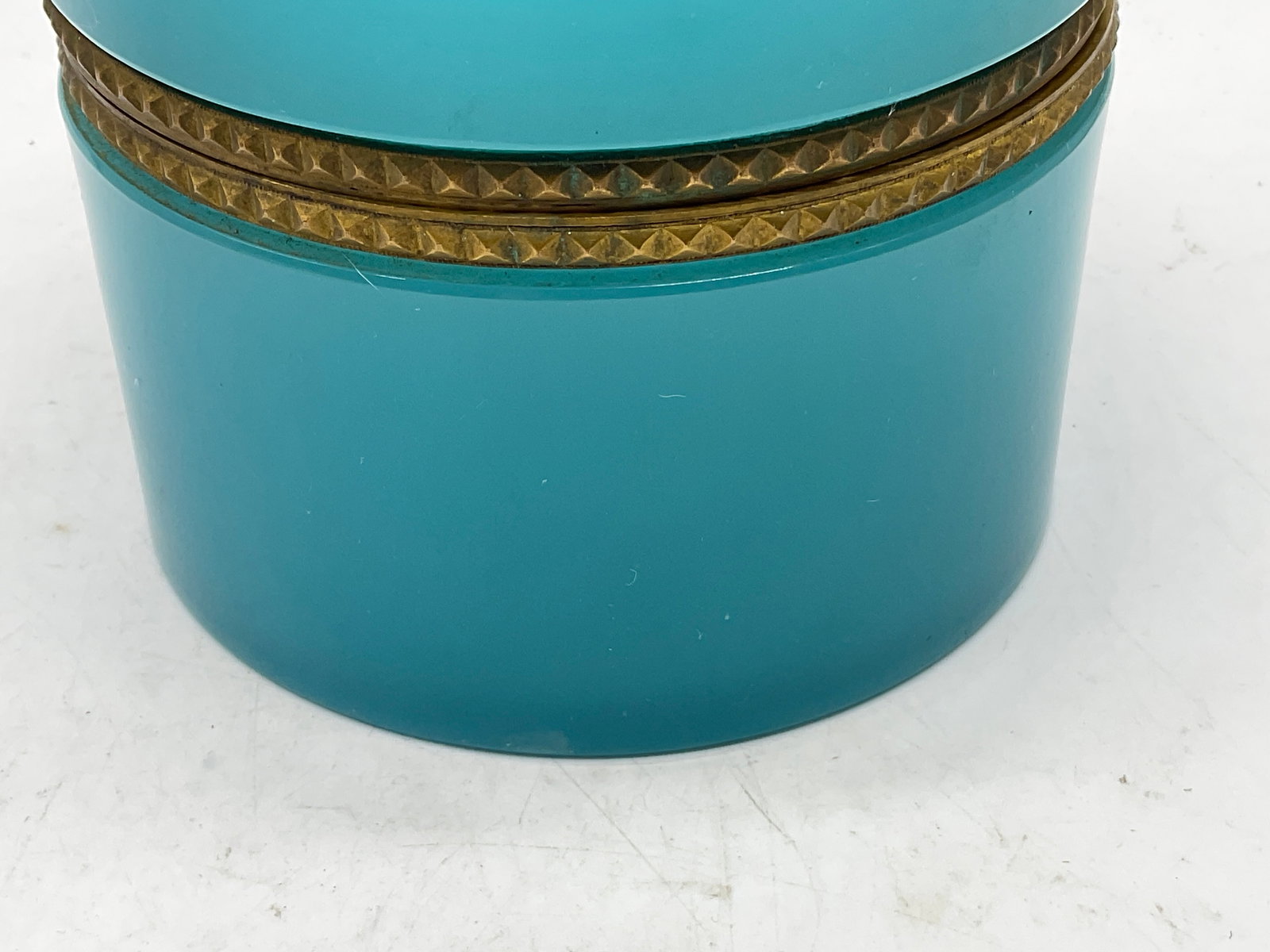 ATQ French Blue Opaline Glass Box - 7