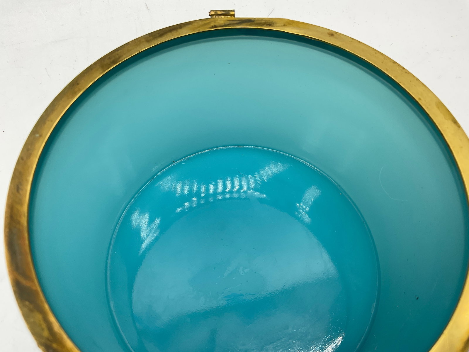 ATQ French Blue Opaline Glass Box - 8