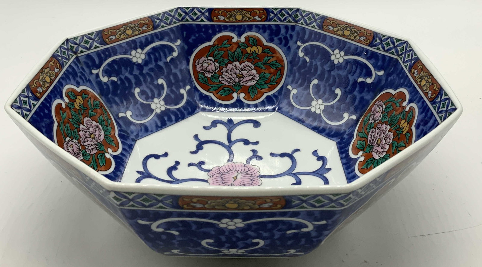 Sgnd Imari Style Floral Porcelain Bowl (1 of 6)