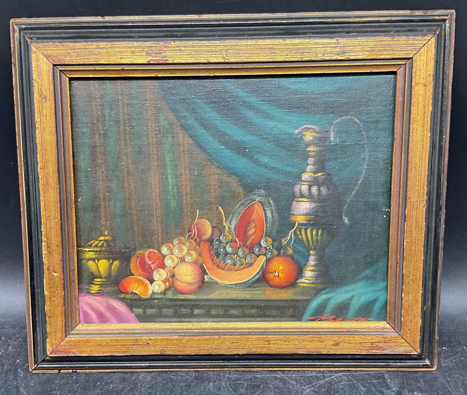 Signed Still Life with Fruit Oil Painting (1 of 6)