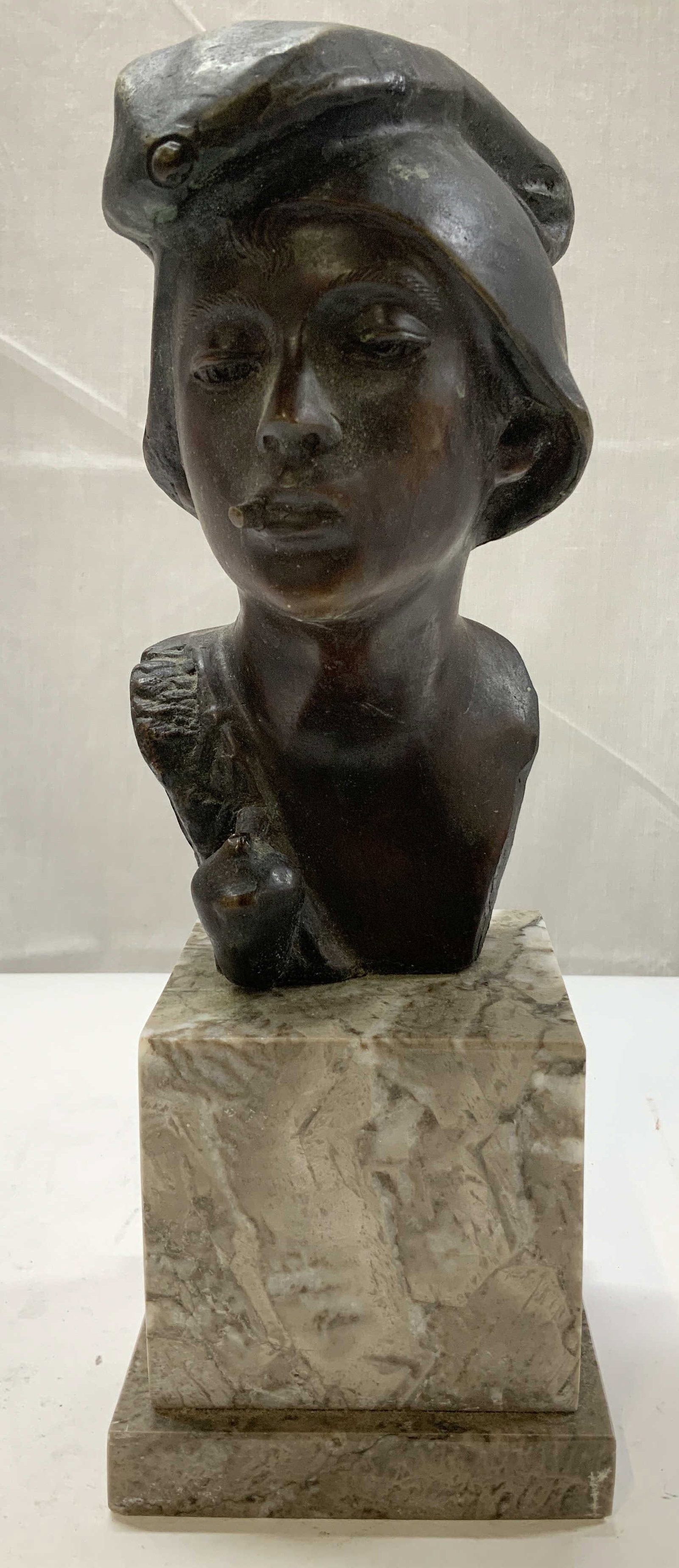 Sgnd A.De Luca Fisherman Bronze Bust Sculpture (1 of 7)