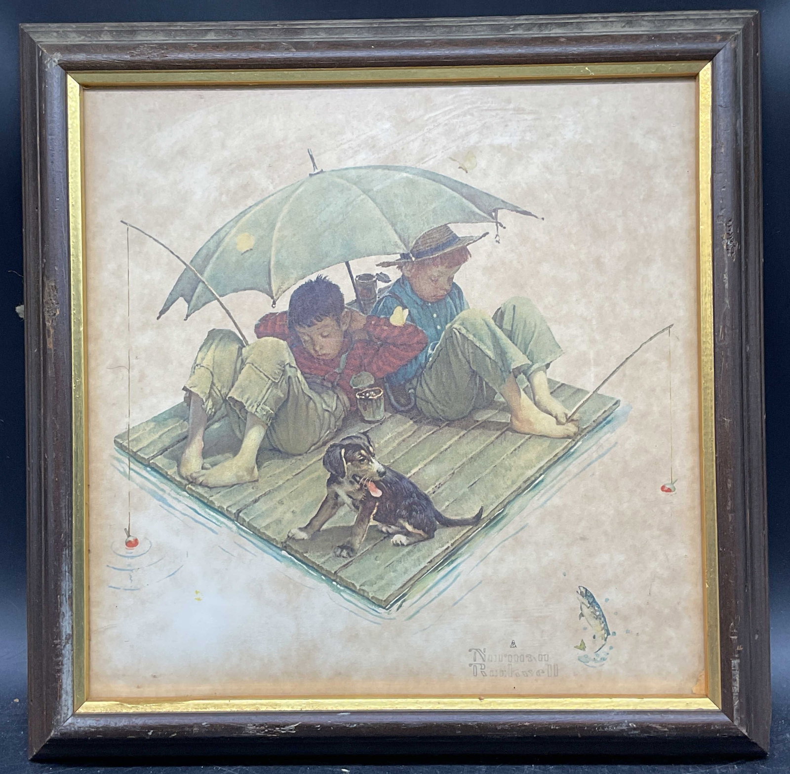 Framed Norman Rockwell Me & My Pal Litho (1 of 6)