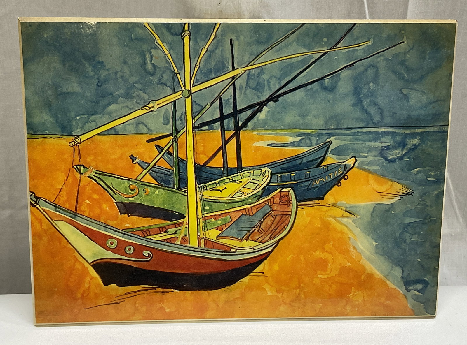 Van Gogh Fishing Boats Painting Repro Tile (1 of 6)