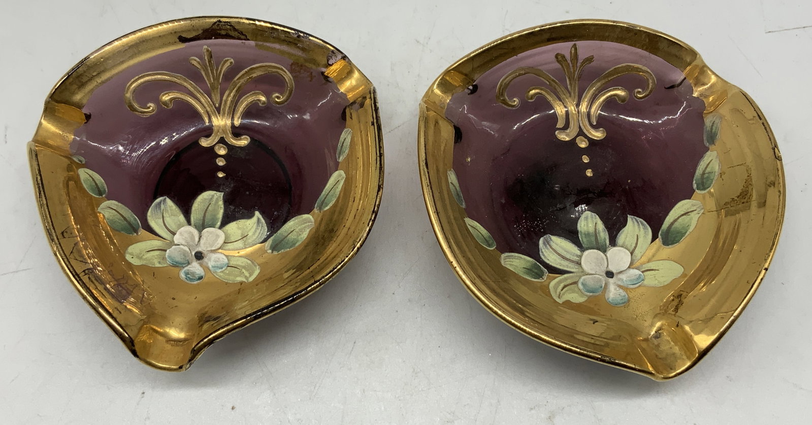 Lot 2 Vtg Sent Murano Glass Ashtrays ITALY (1 of 6)