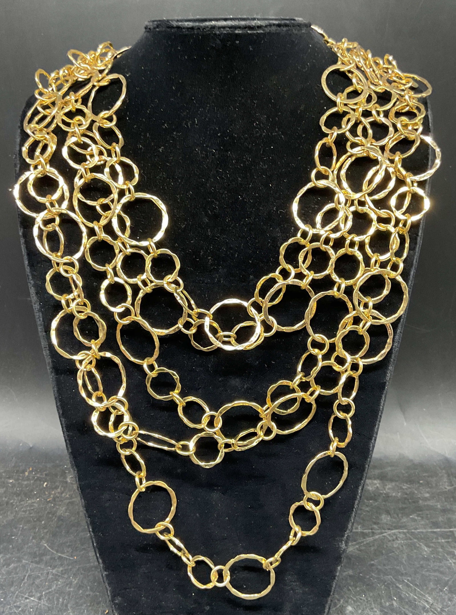 Vintage Gold Tone Disc Chain Necklace (1 of 6)
