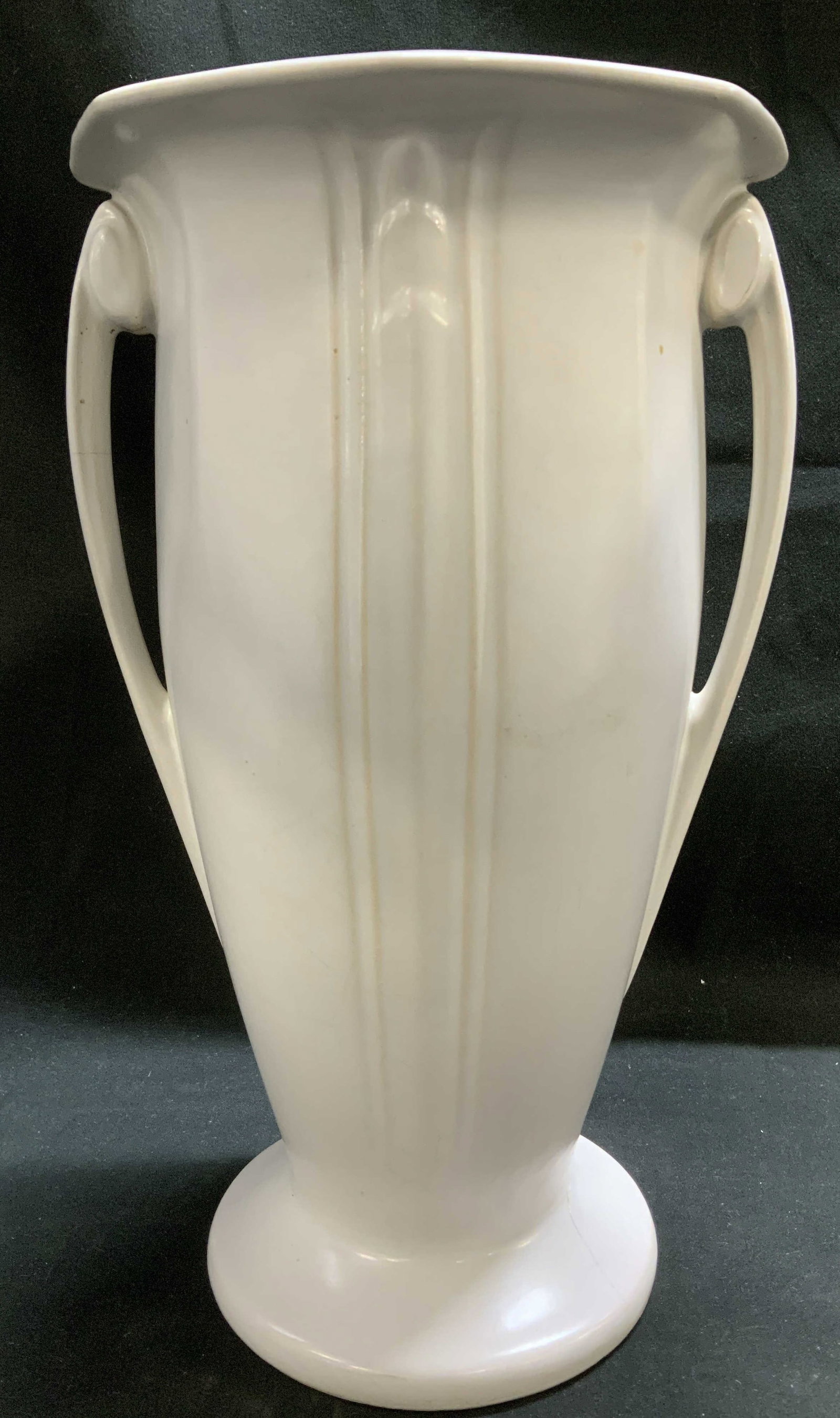 Vtg Roseville White Pottery Vase (1 of 6)