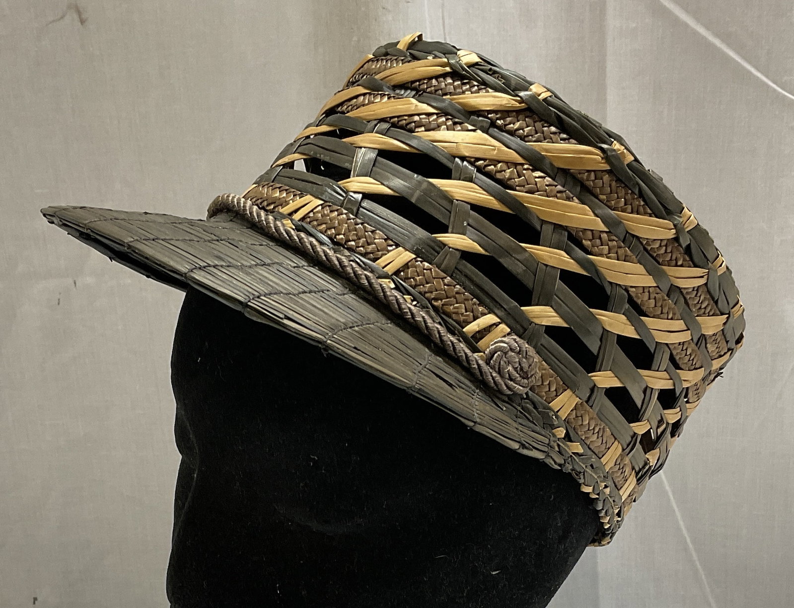 VTG Genuine Yeddo 7 7/8 Straw Cap ITALY: Vintage Genuine Yeddo Size 7 7/8 Straw Cap. Made in Italy. Two-Tone Woven Design. Braided Rope Trim. Condition Consistent with Exposure. Vintage Hats, Genuine Yeddo, Straw Cap, Made in Italy, Two-Tone