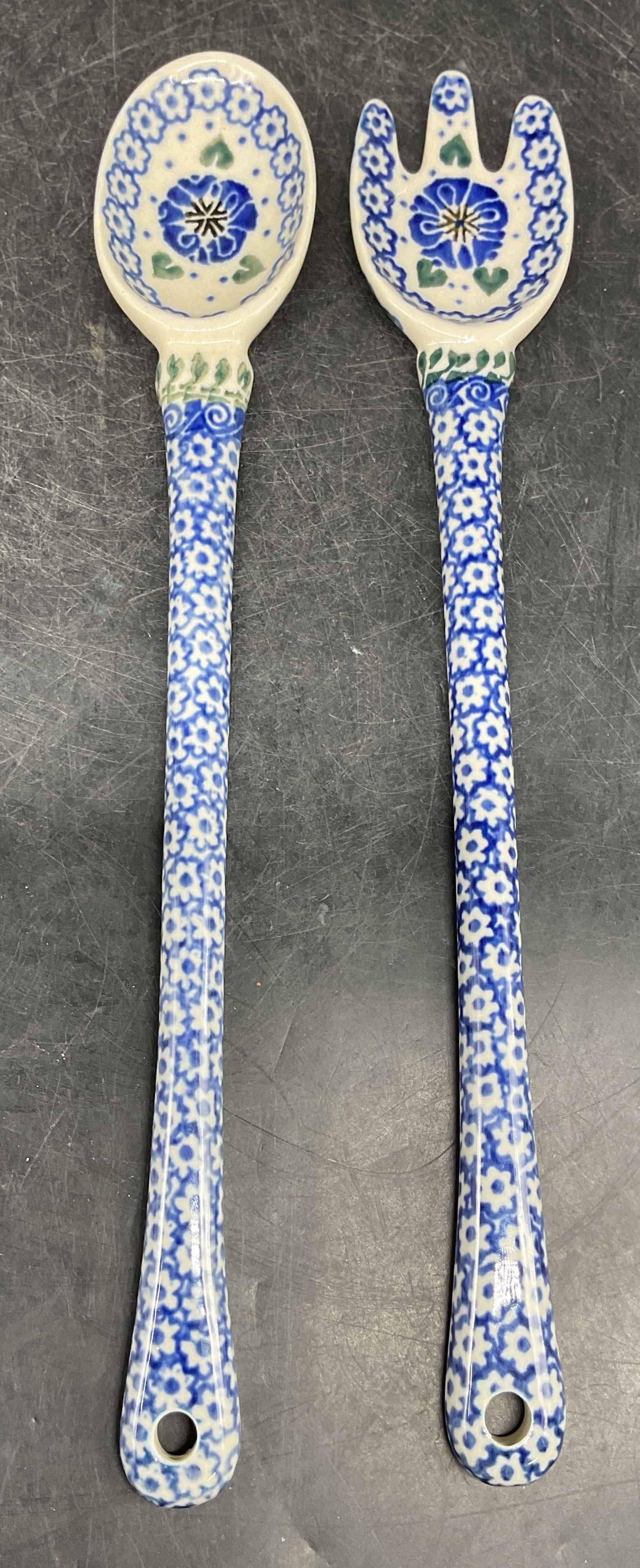 Pair Artistic Ceramics Salad Servers Poland (1 of 6)