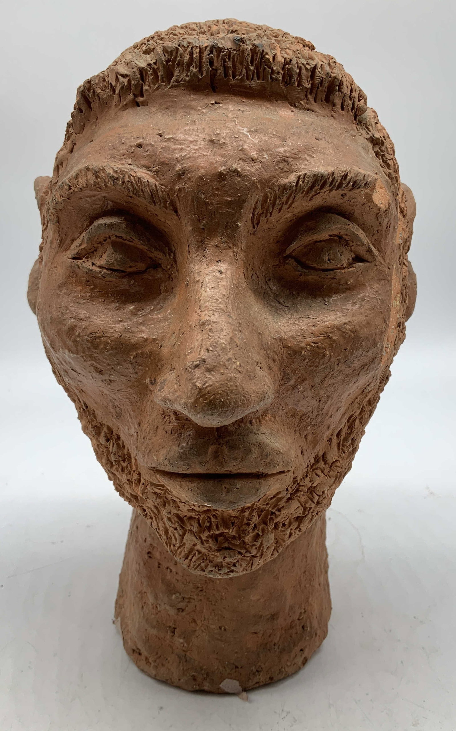 Sgnd Pottery Head Sculpture (1 of 6)