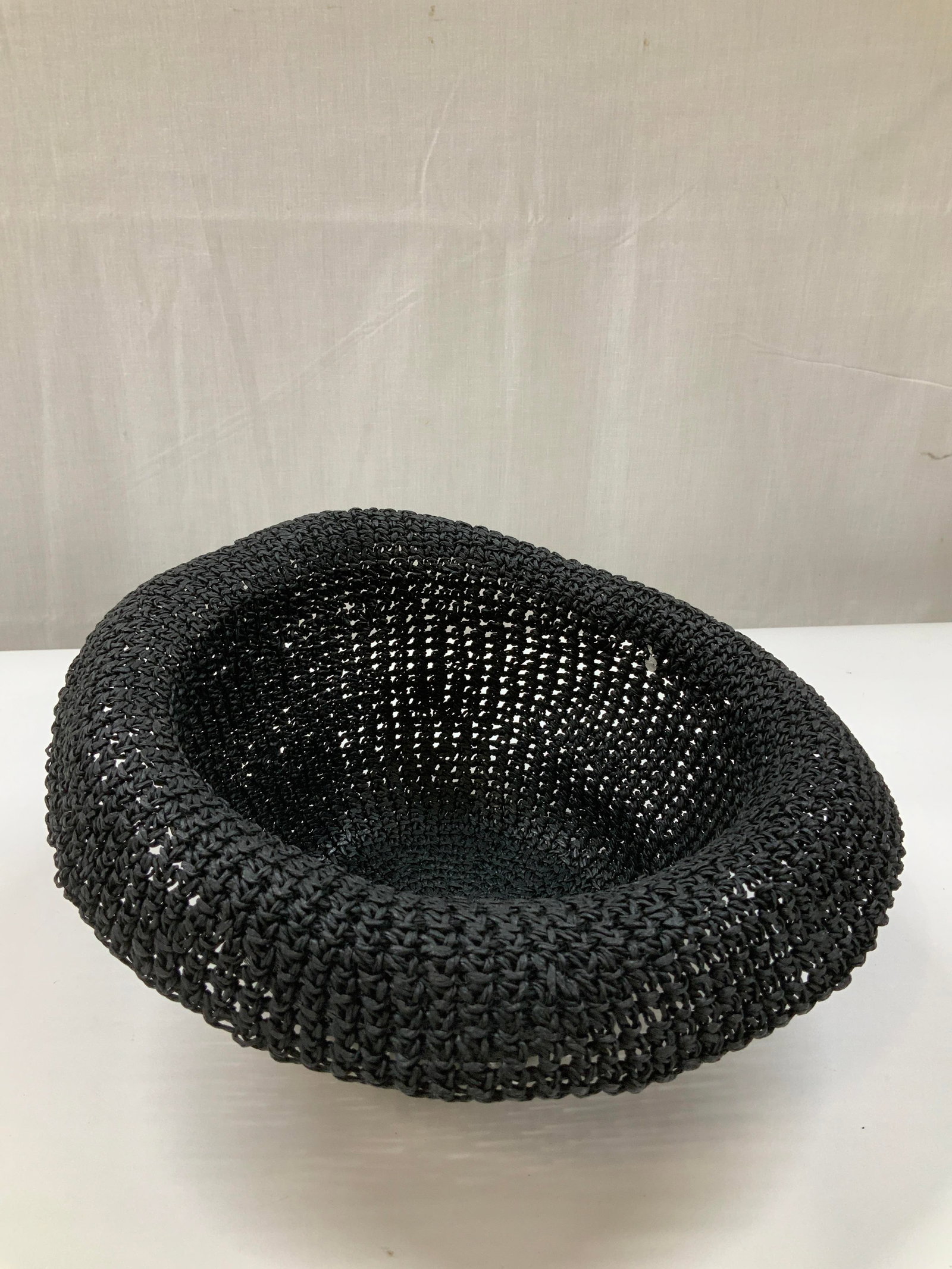 Black Straw Bucket Hat - 6