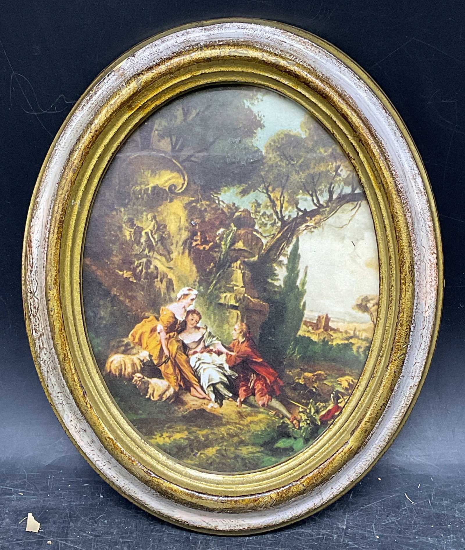 Vintage Gilt Framed Romantic Scene Print Italy (1 of 6)