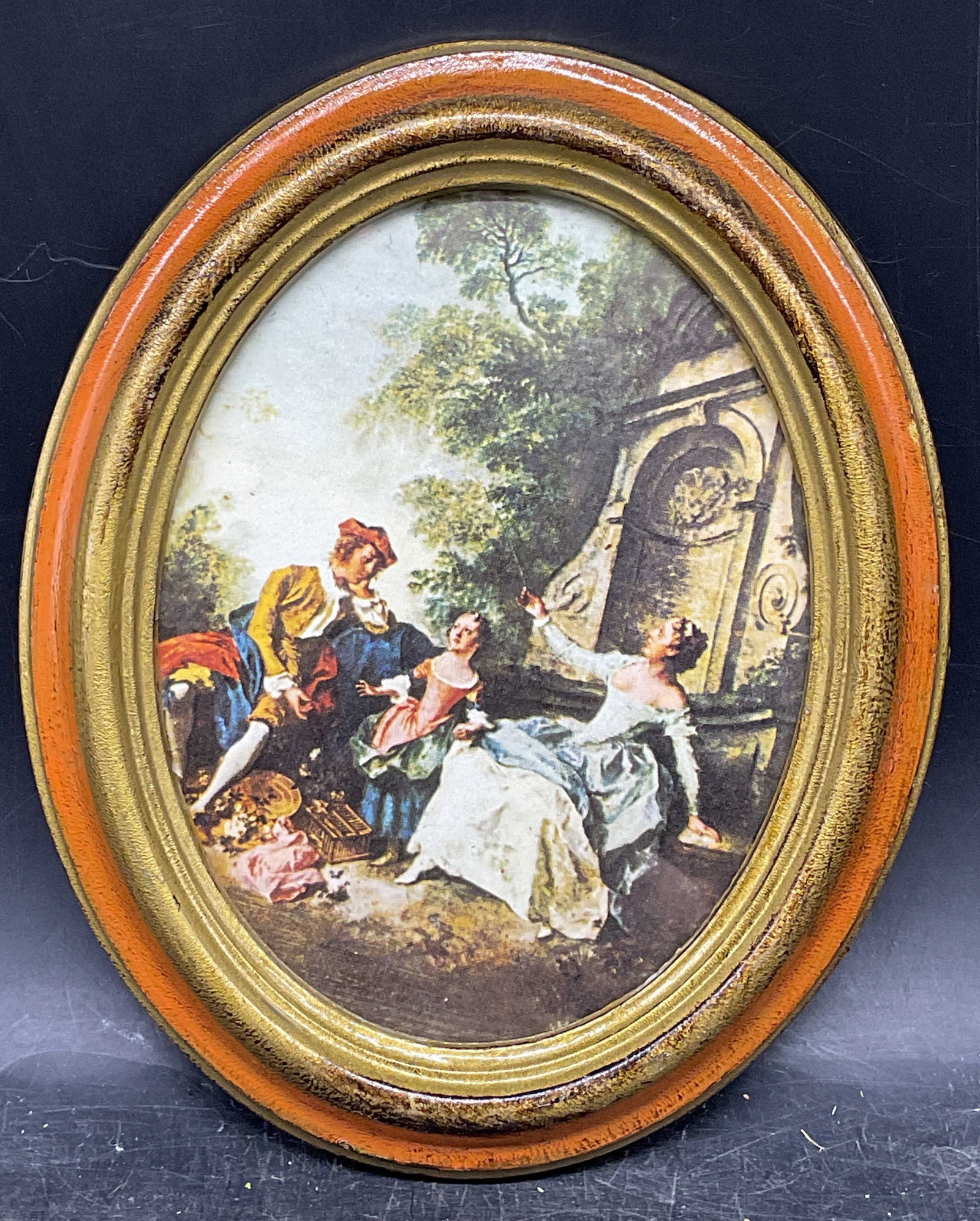 Vintage Gilt Framed Romantic Scene Print Italy (1 of 6)