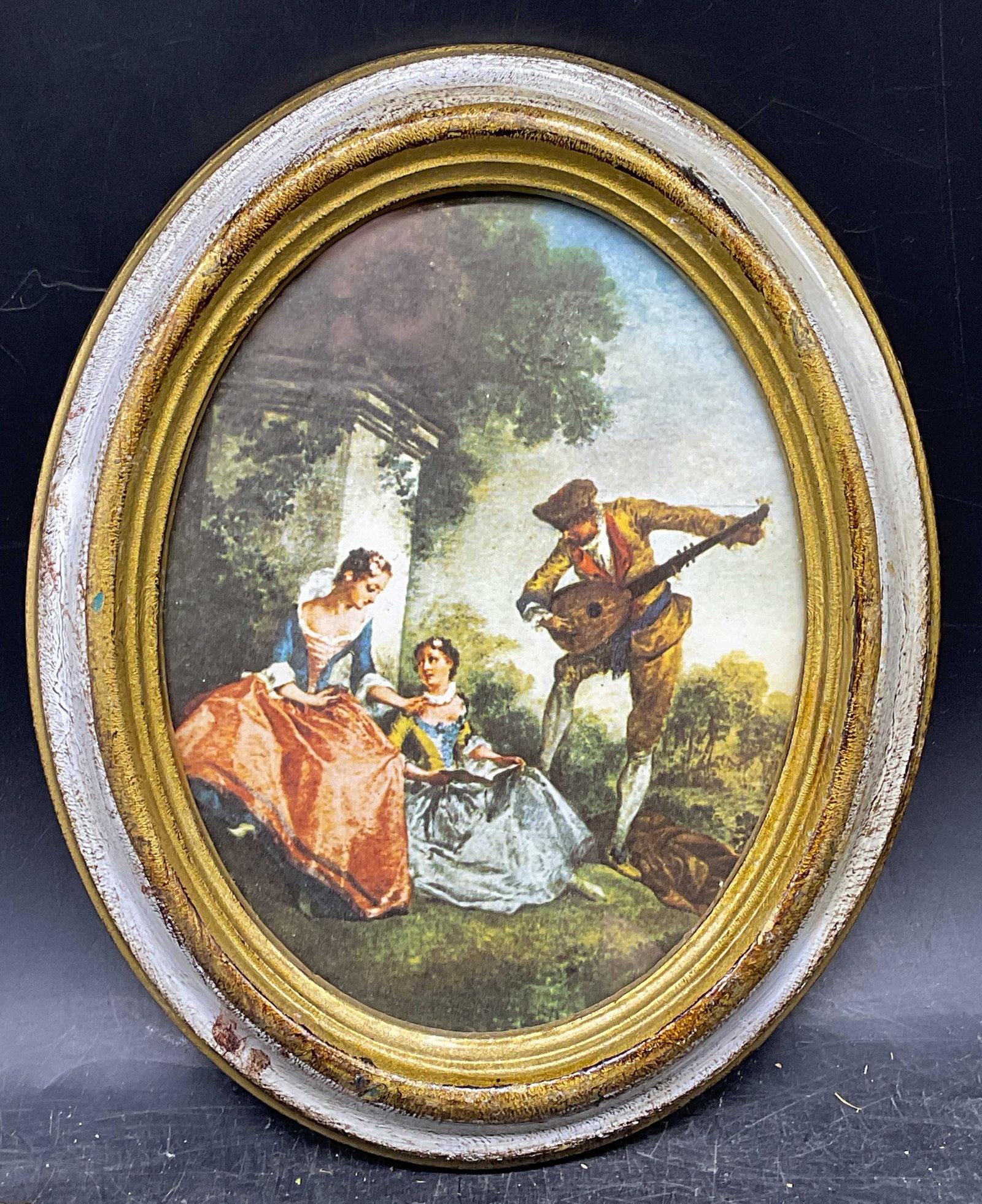Vintage Gilt Framed Romantic Scene Print Italy (1 of 6)