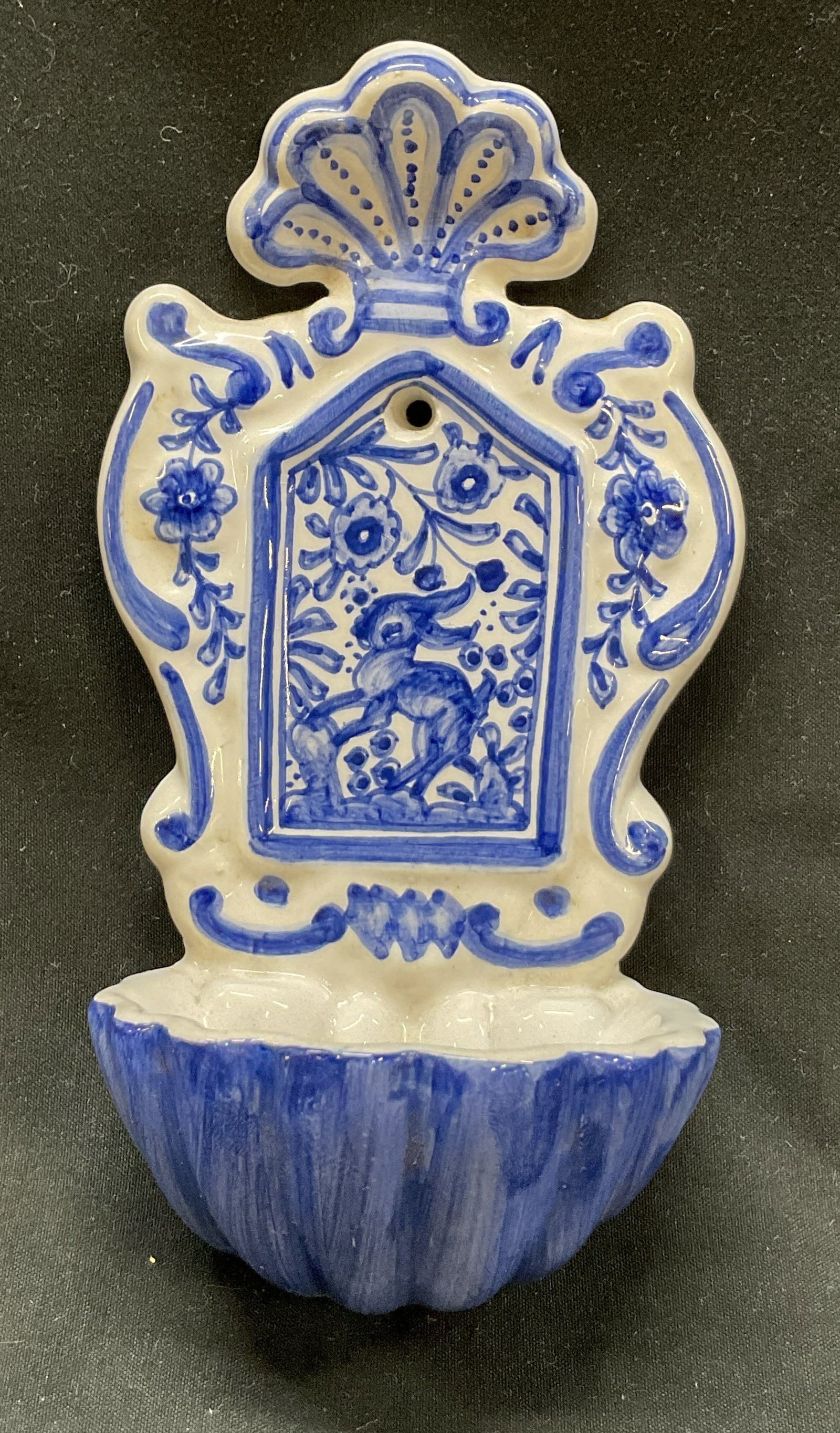 Vintage Blue & White Ceramic Stoup Portugal (1 of 8)