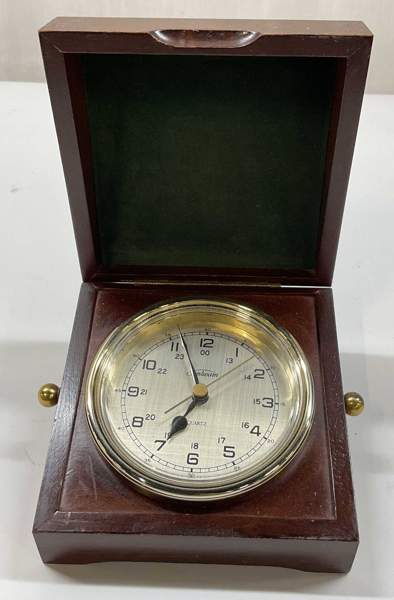 Sunbeam Nautical Desk Clock In Wooden Case (1 of 8)