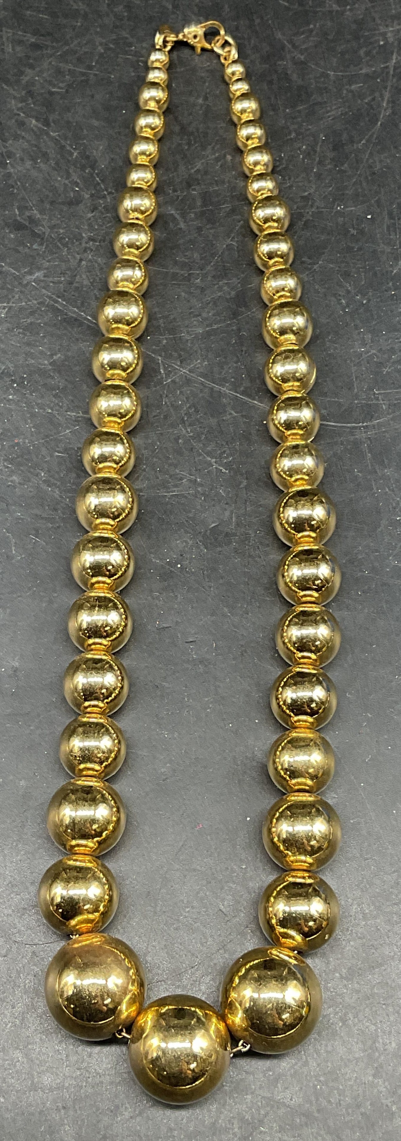 Vintage Monet Gold Tone Beaded Necklace (1 of 6)