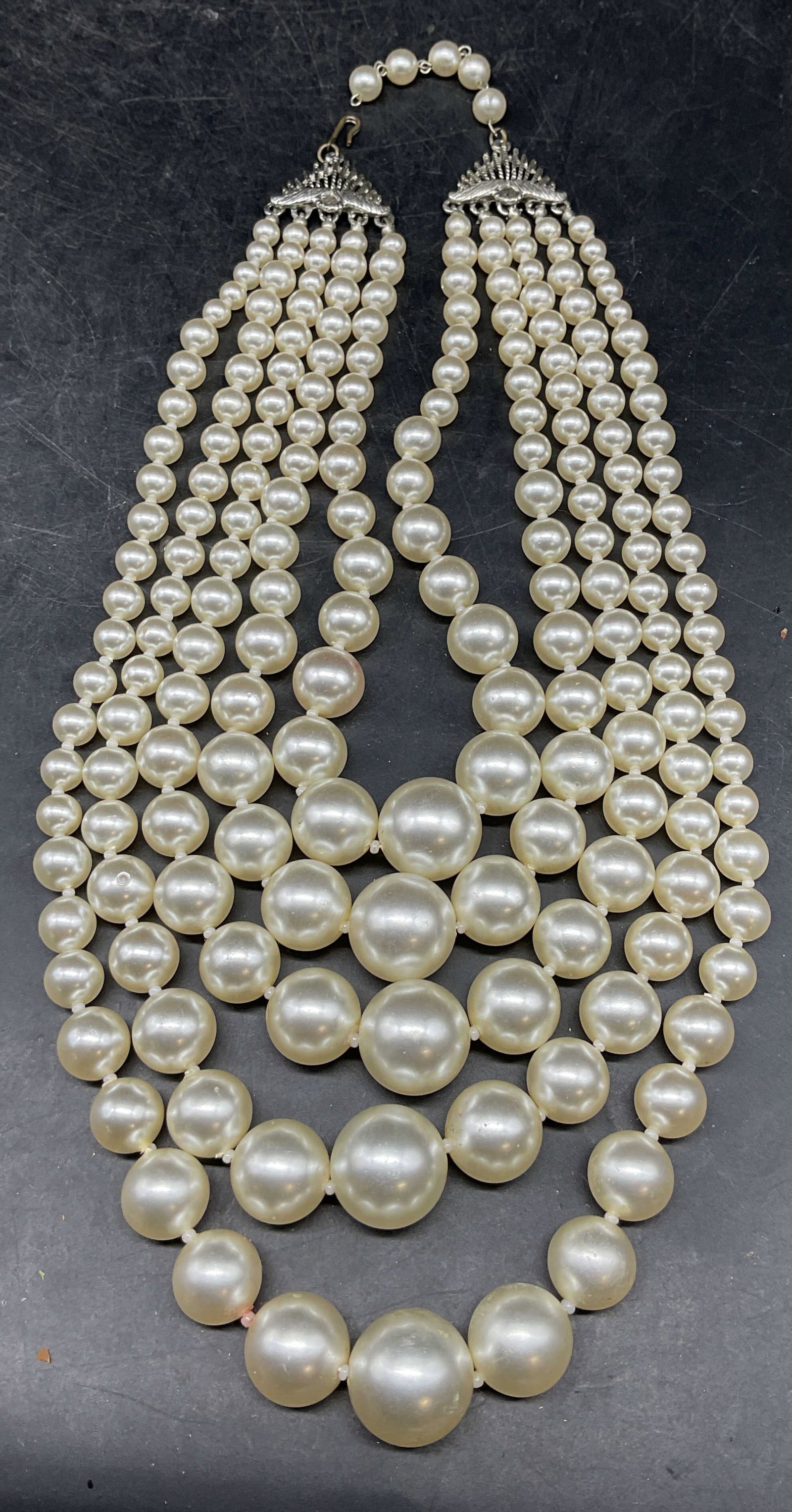 Vintage 5 Strand Faux Pearl Necklace (1 of 6)