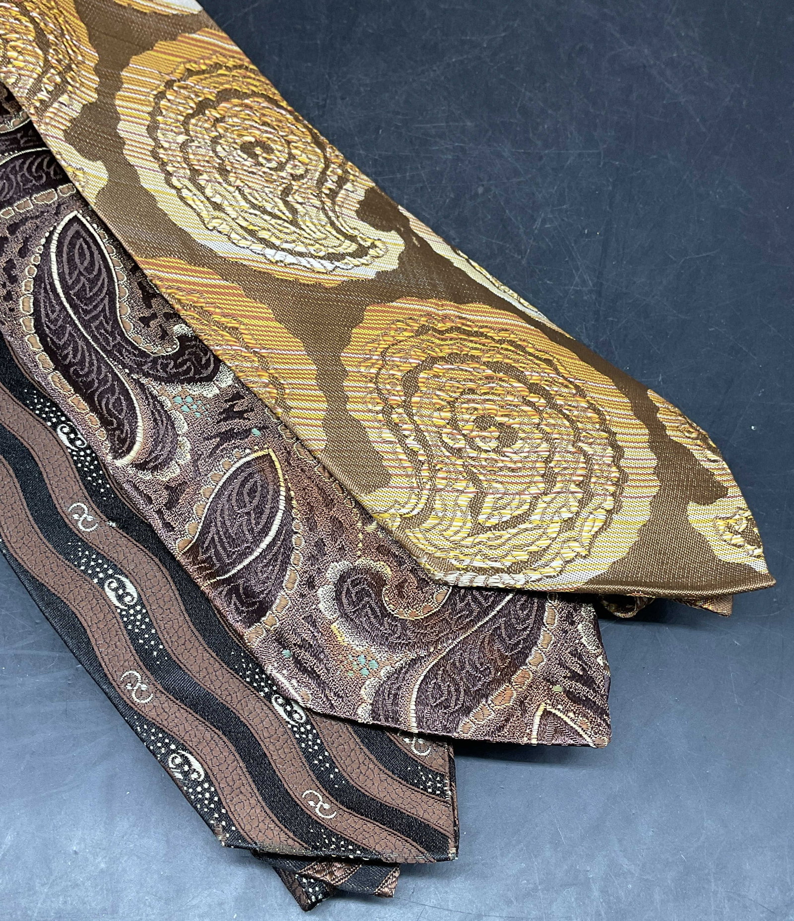 Lot 3 Vintage Adriaan of Cali Brown Silk Tie + (1 of 7)