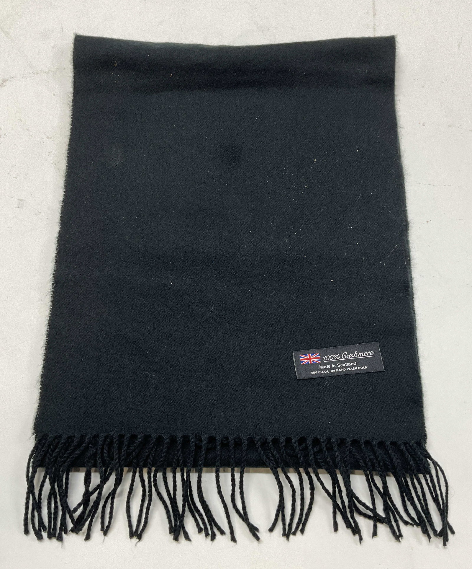 Black Cashmere Fringe Scarf, Scotland (1 of 6)