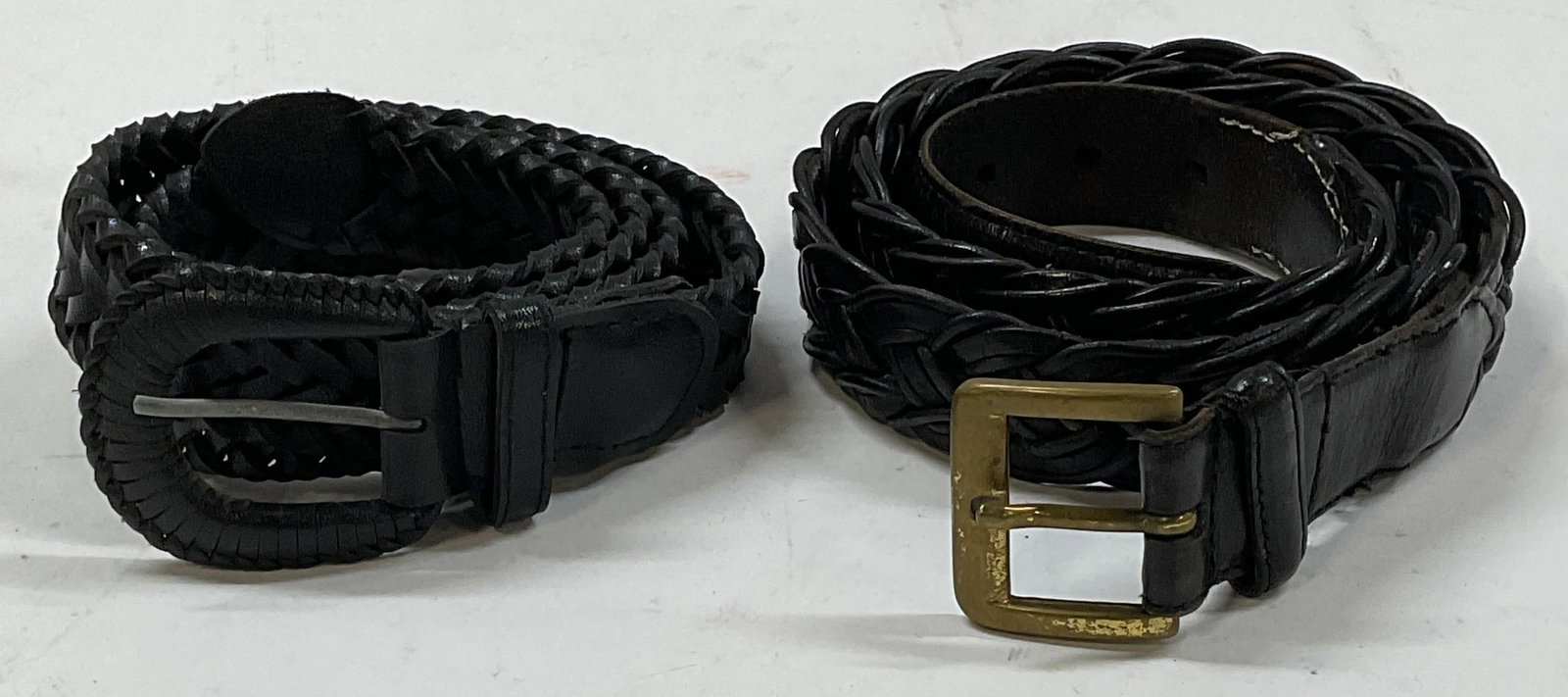 Lot 2 Black Braided Leather Belts (1 of 7)