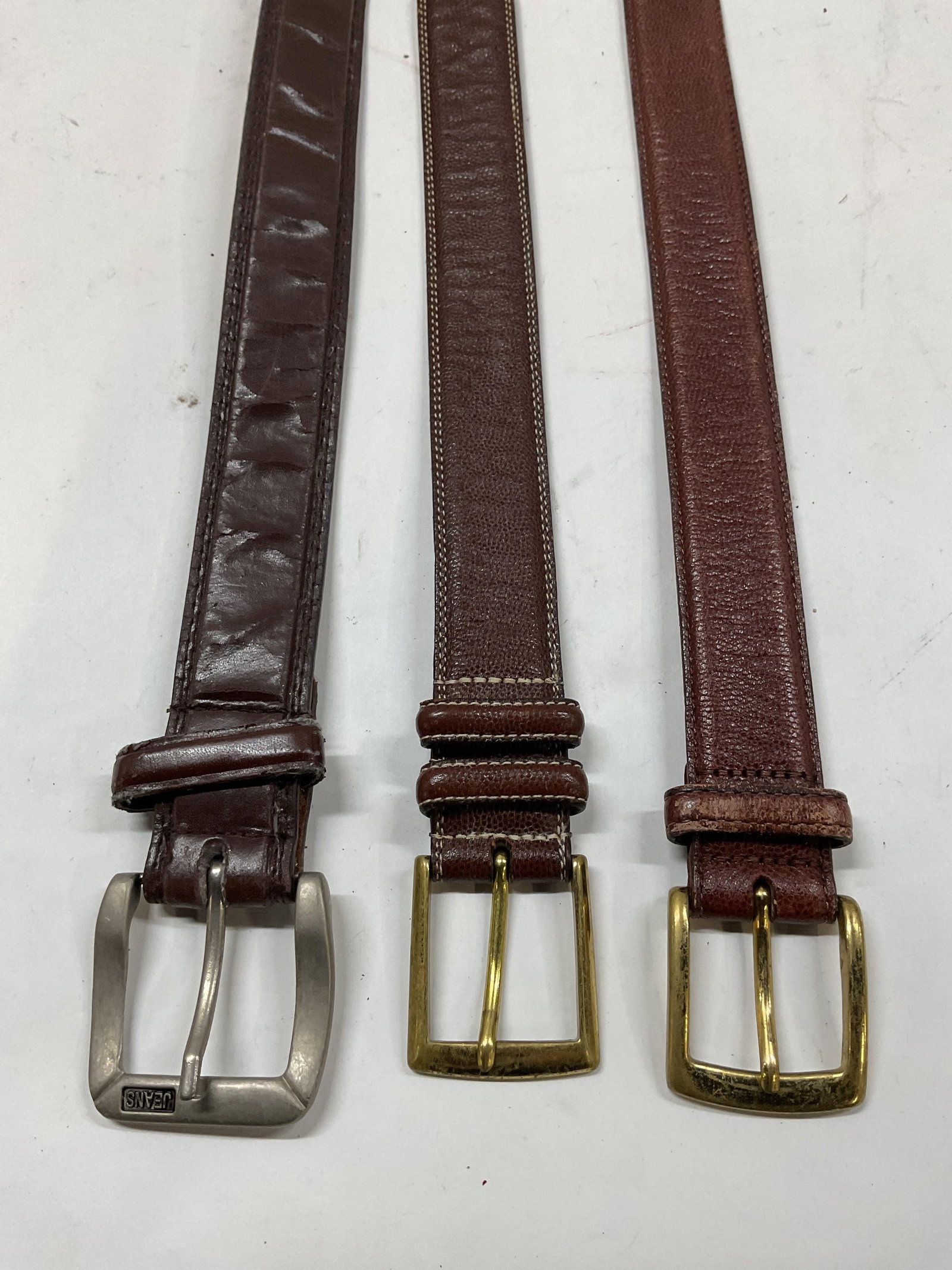 Lot 3 Brown Leather Belts USA (1 of 6)